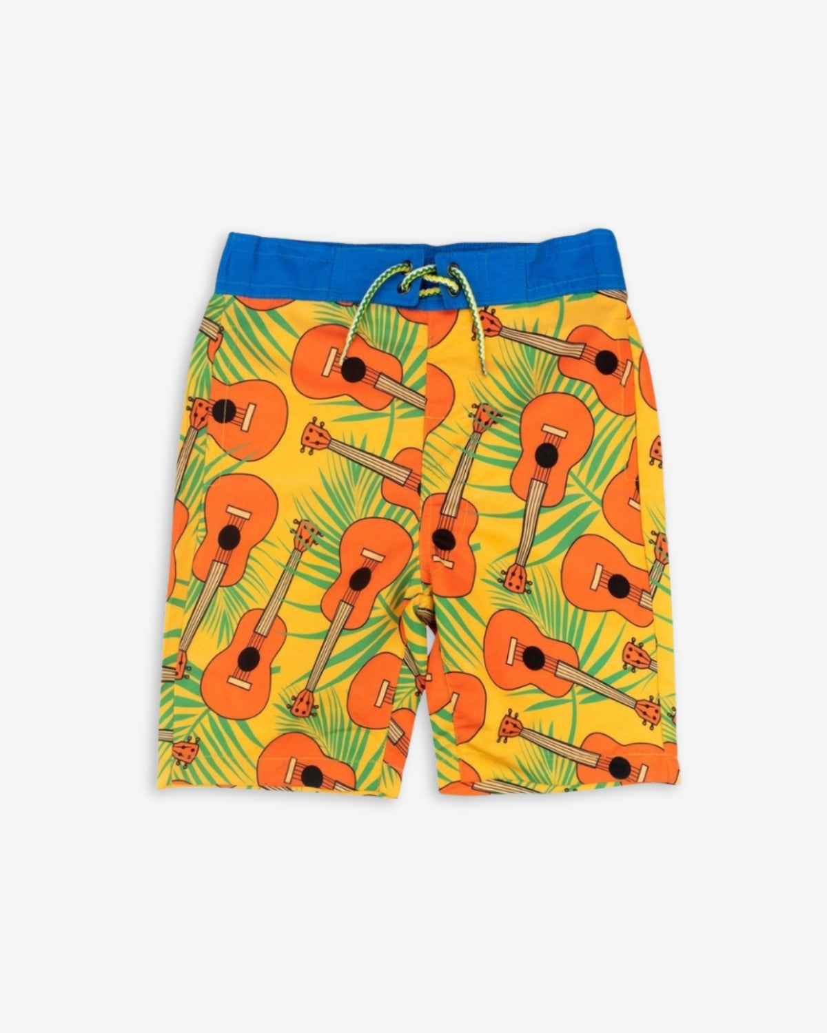 Vibrant Ukulele Paradise Swim Trunks for kids, perfect for sun-soaked beach days and stylish summer fun!
