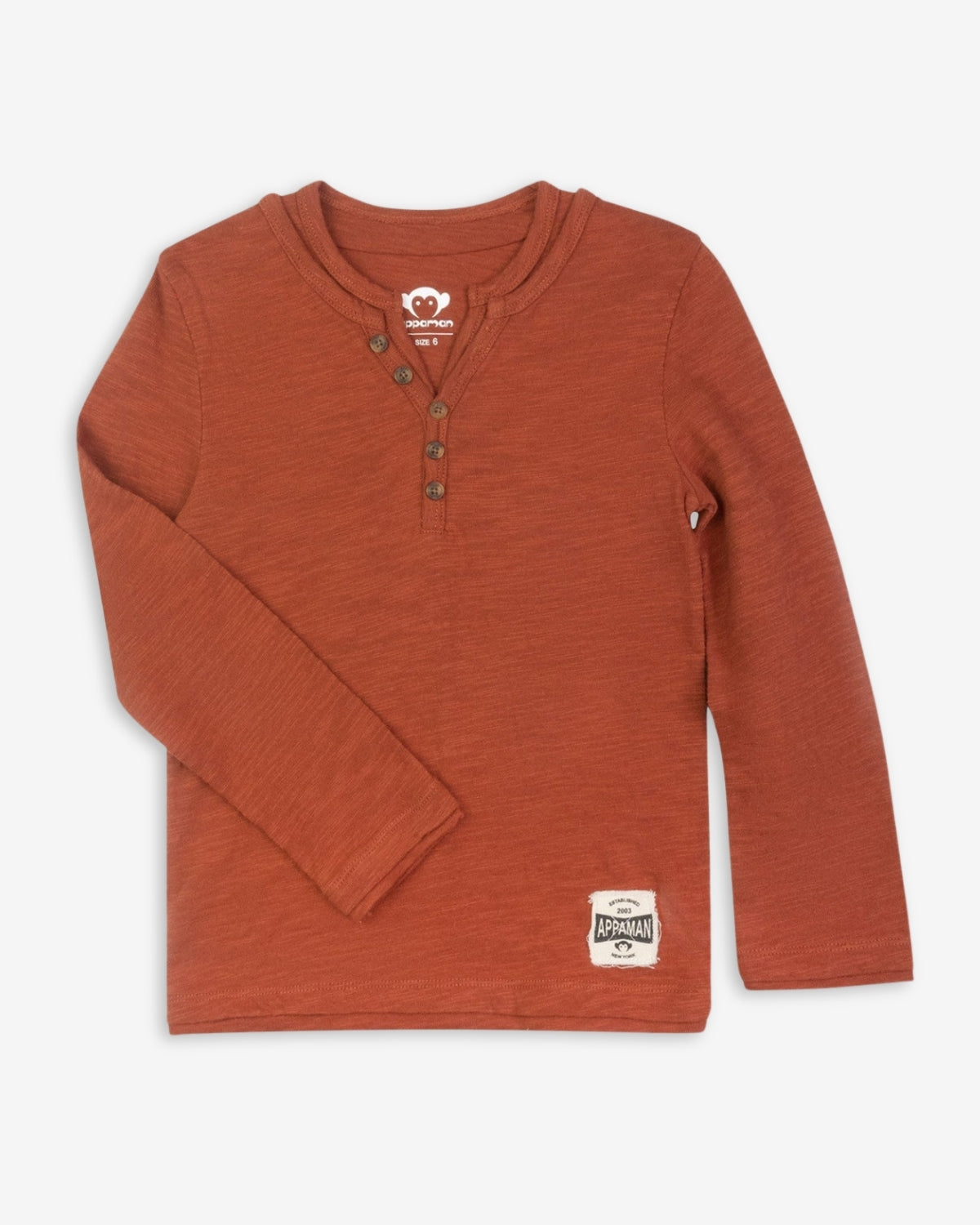 Stylish Camden Long Sleeve Tee in Arabian Spice, kids clothes for stylish boys—comfortable and sophisticated!