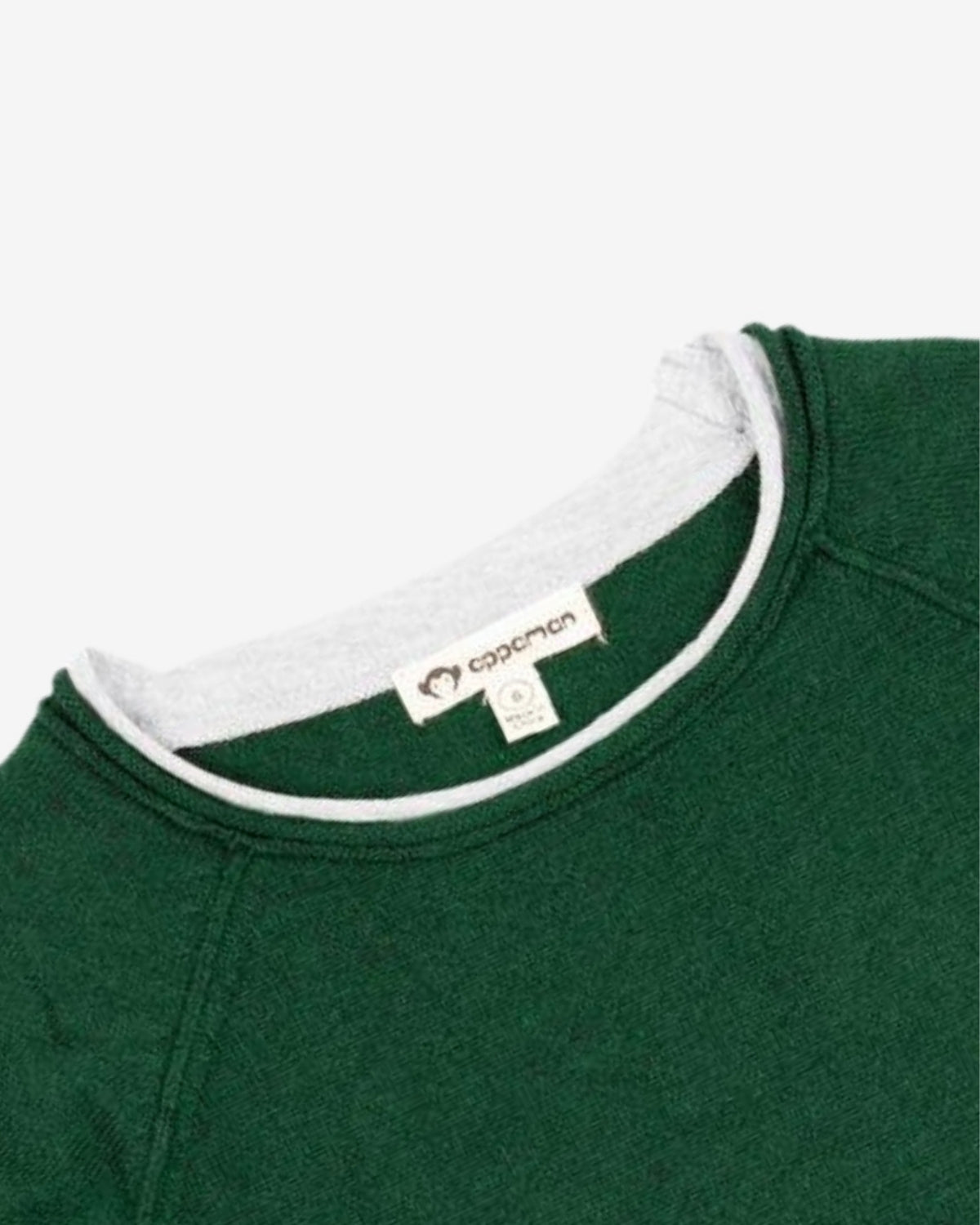 Stylish emerald Jackson Sweater collar, perfect for kids' winter wear—high-quality and durable kids clothes from Appaman!
