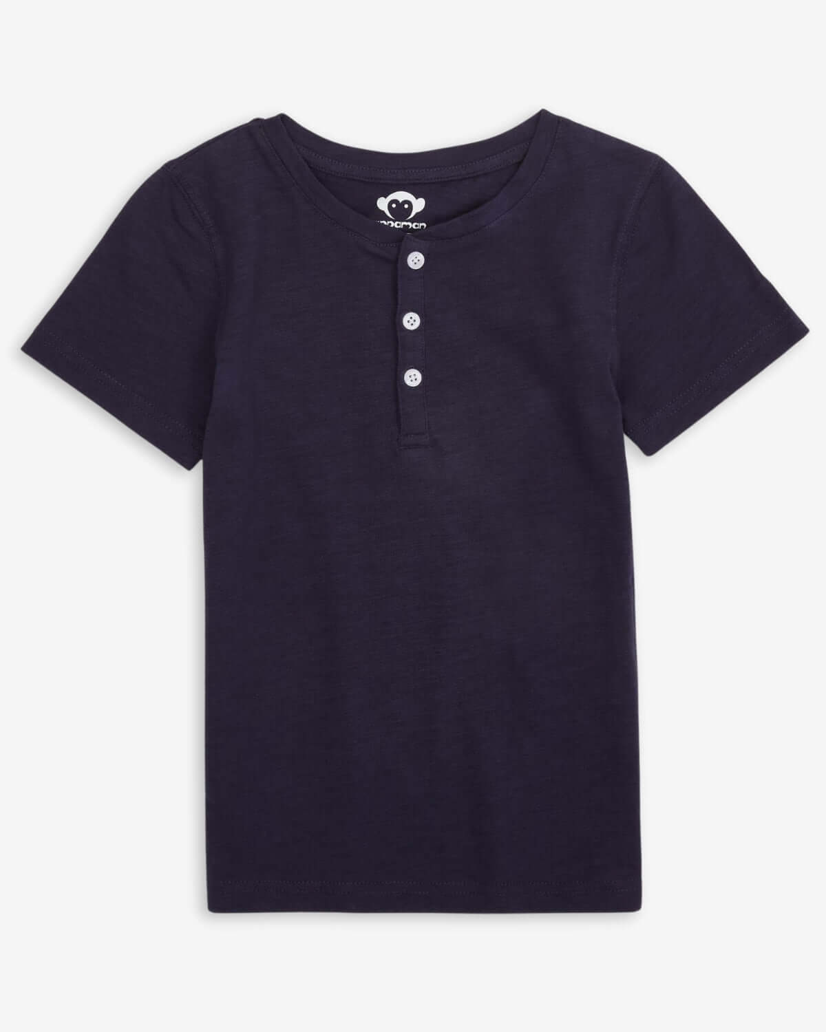 Navy Blue Day Party Henley featuring a classic button-up design, perfect for casual playdates and adventures.