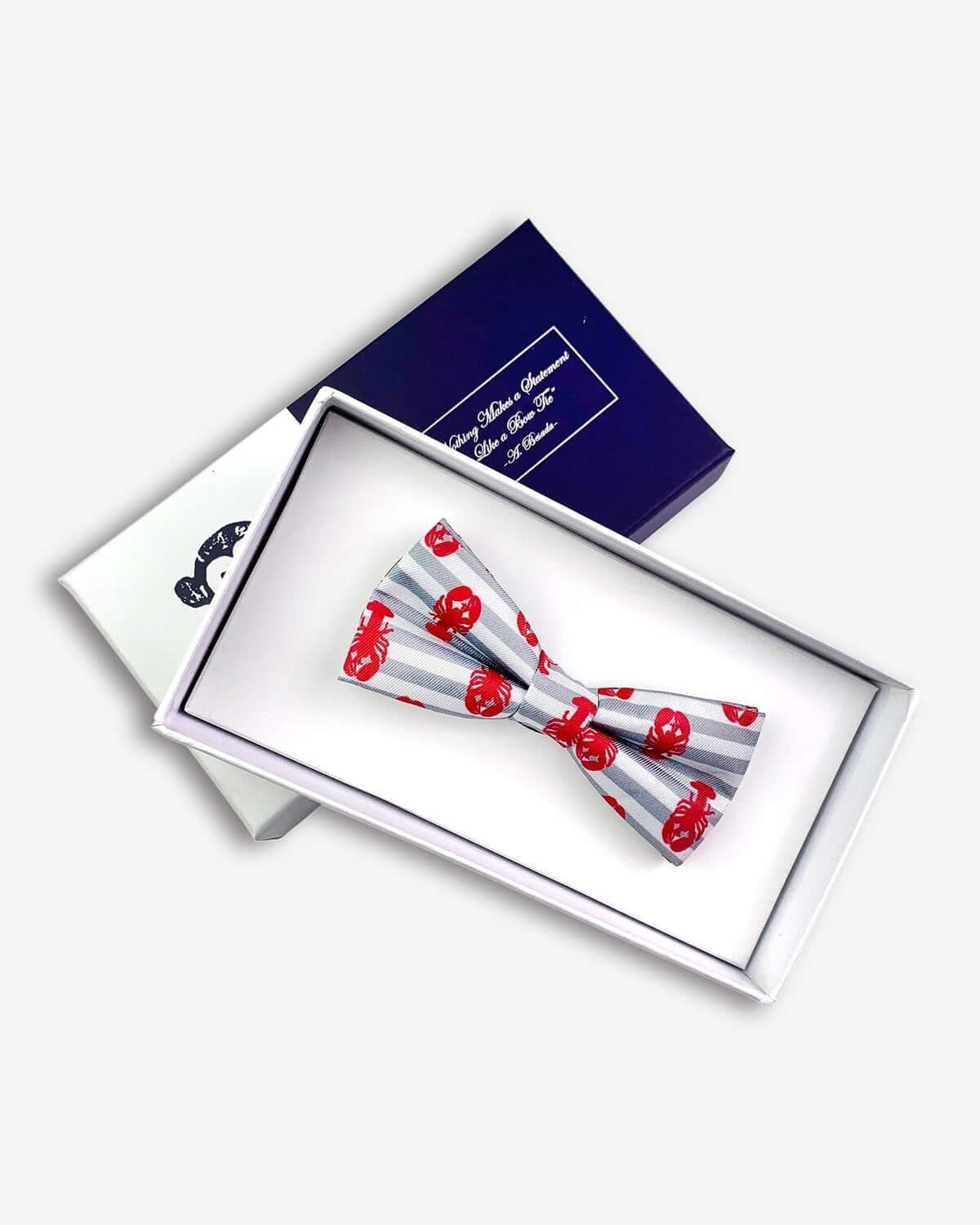 Lobster stripe bow tie in gift box, a fun accent for kids' stylish outfits, perfect for back to school flair!