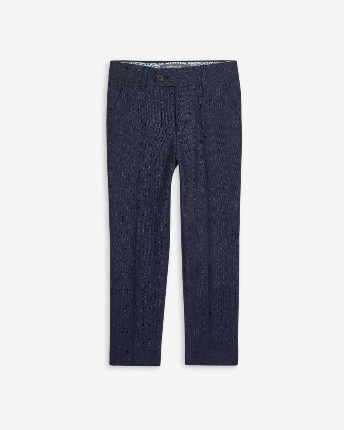 Chic Blue Nights Linen Beach Pants for kids—stylish, comfy, and ready for fun! High-quality, durable kids clothes.