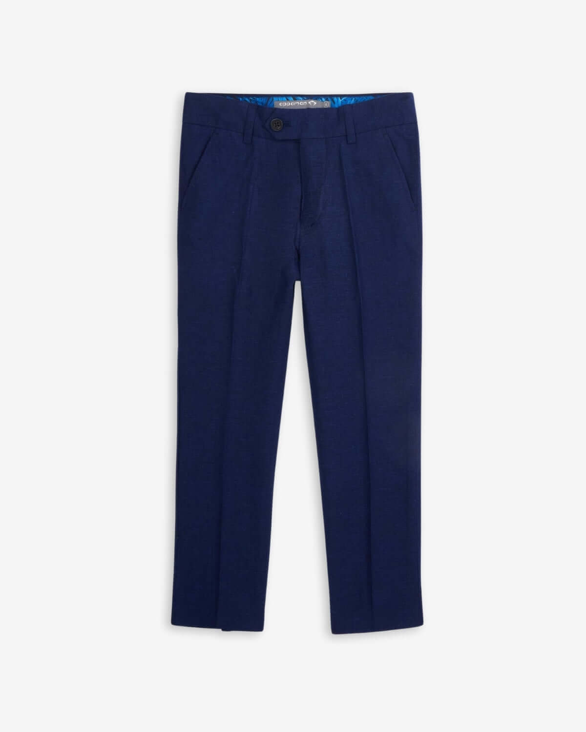 Stylish Estate Blue Linen Suit Pants for kids—perfect for special events and back-to-school flair!