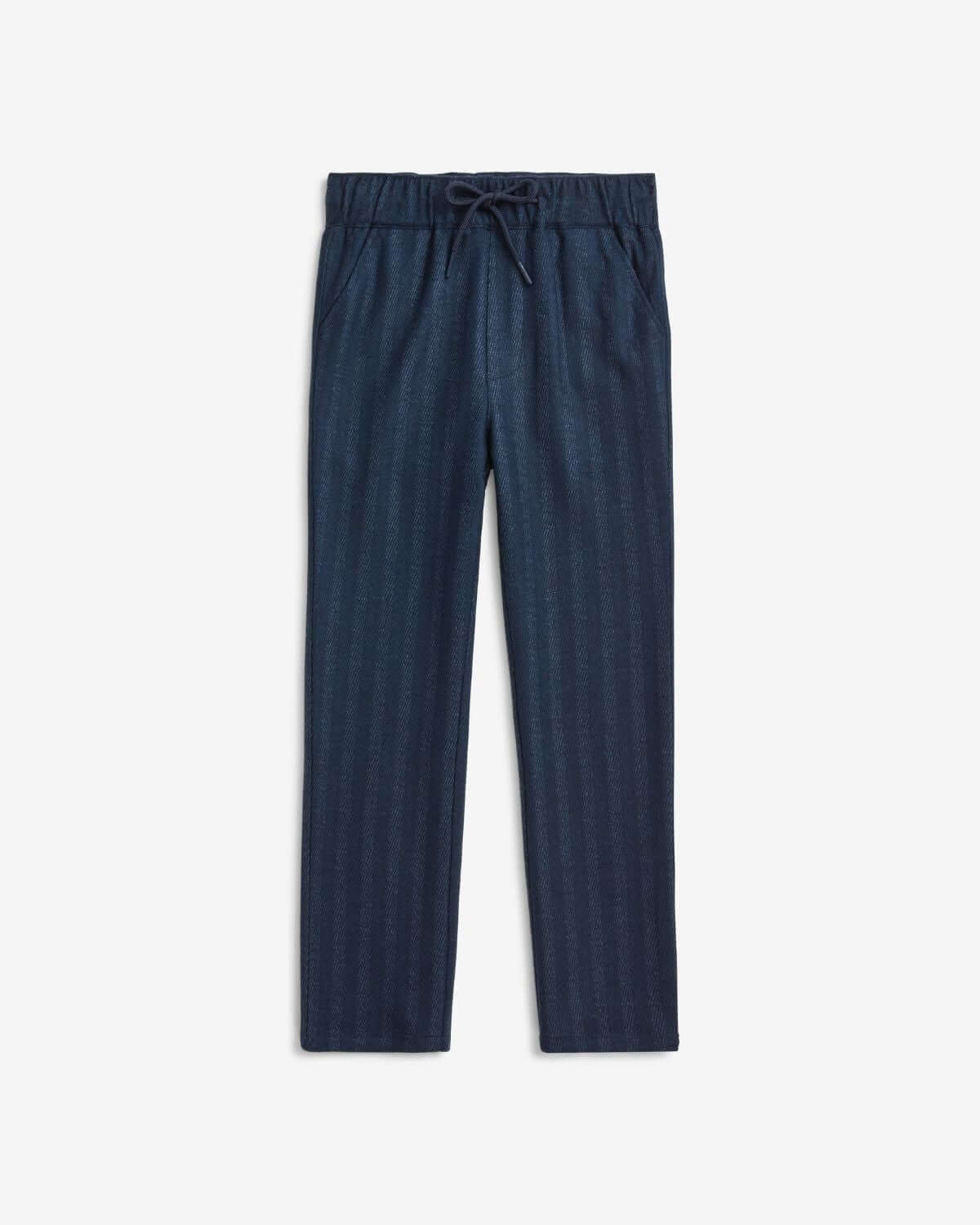 Navy stripe stretch pants for kids—easy style and comfort for school or family fun, durable and ready for adventure!