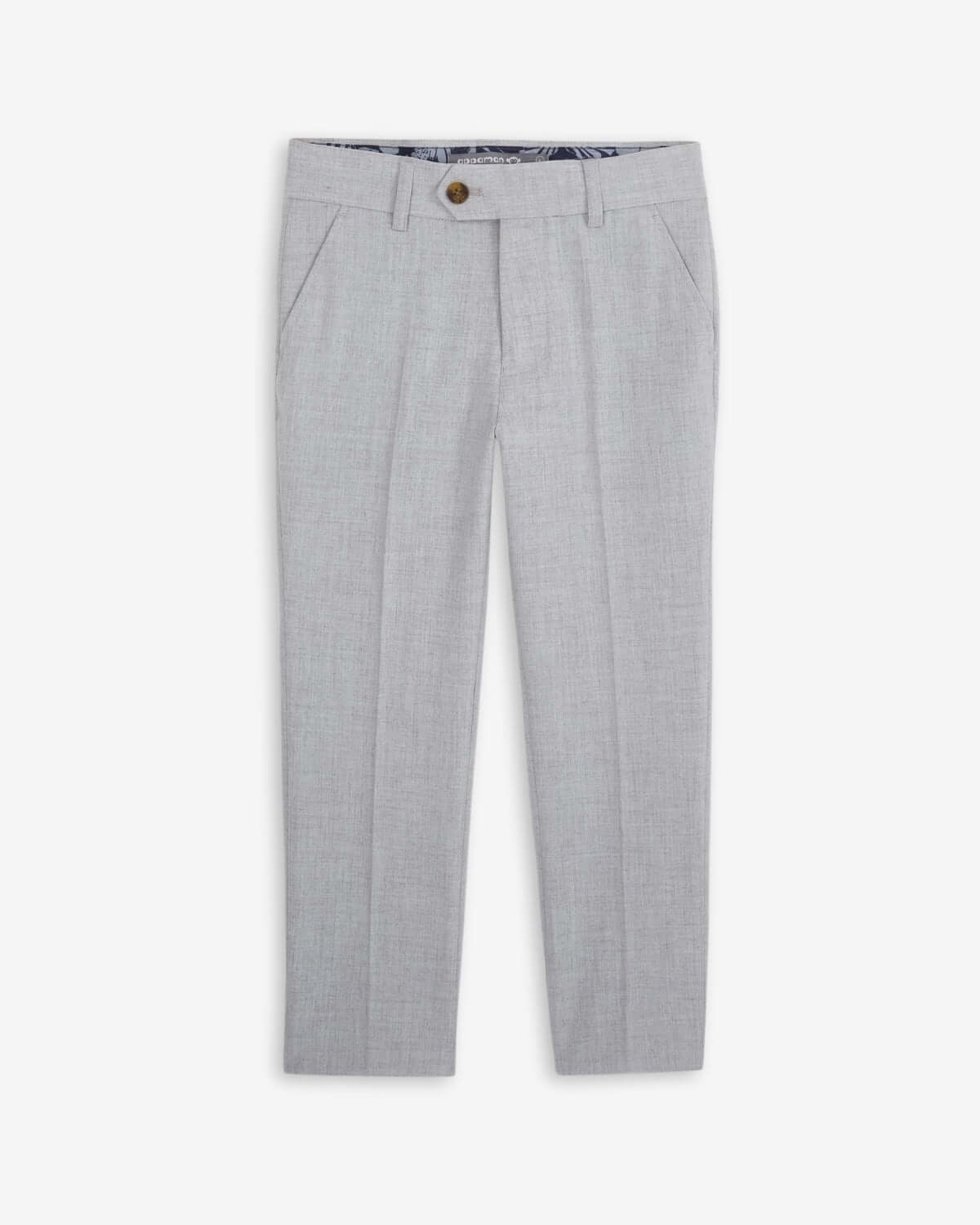 Elevate your little guy's style with our High Rise Grey Stretchy Suit Pants—smart, comfy, and just right for special events!