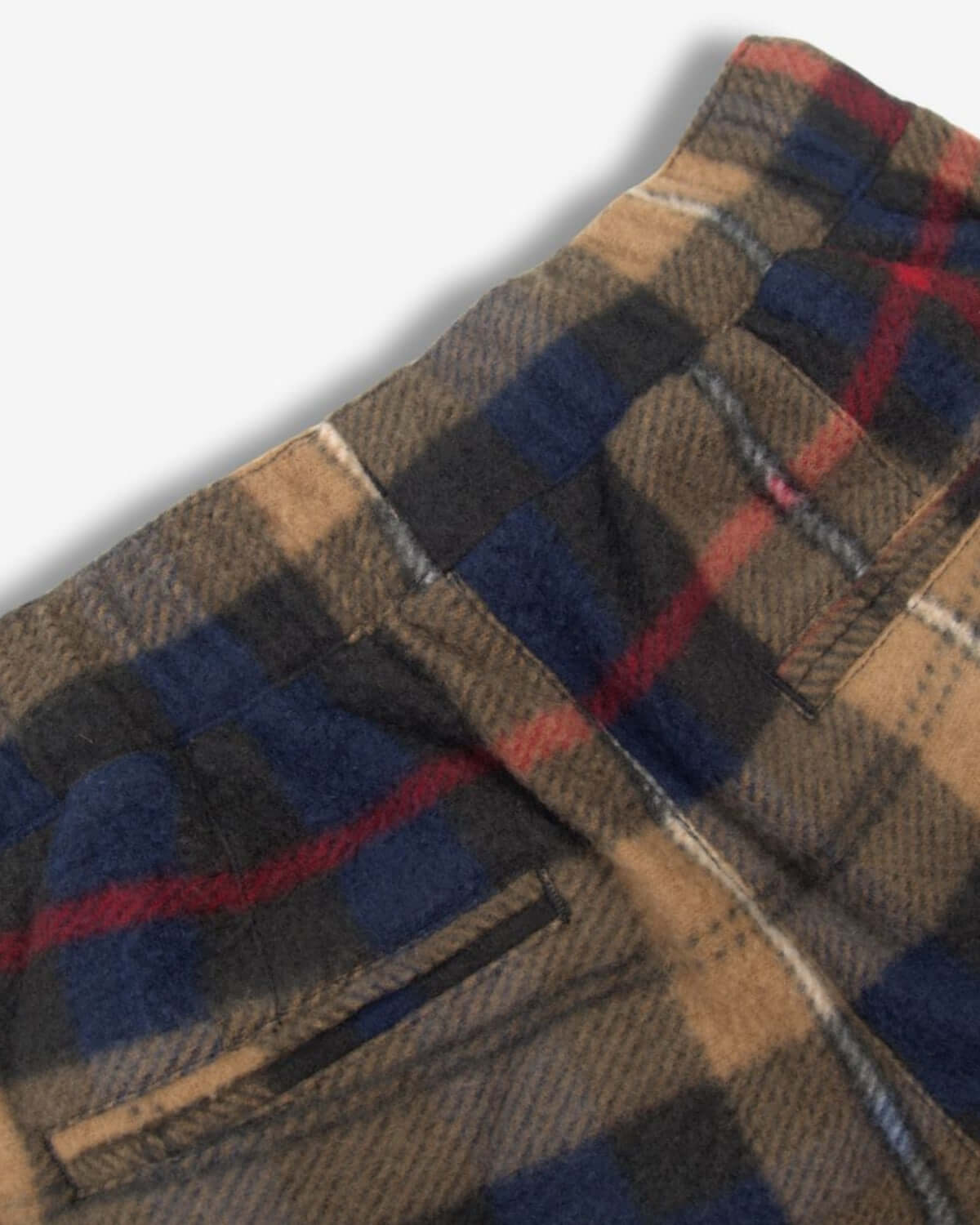 Close-up of Navy/Khaki plaid fabric on stylish kids' club pants—perfect blend of comfort and sophistication.