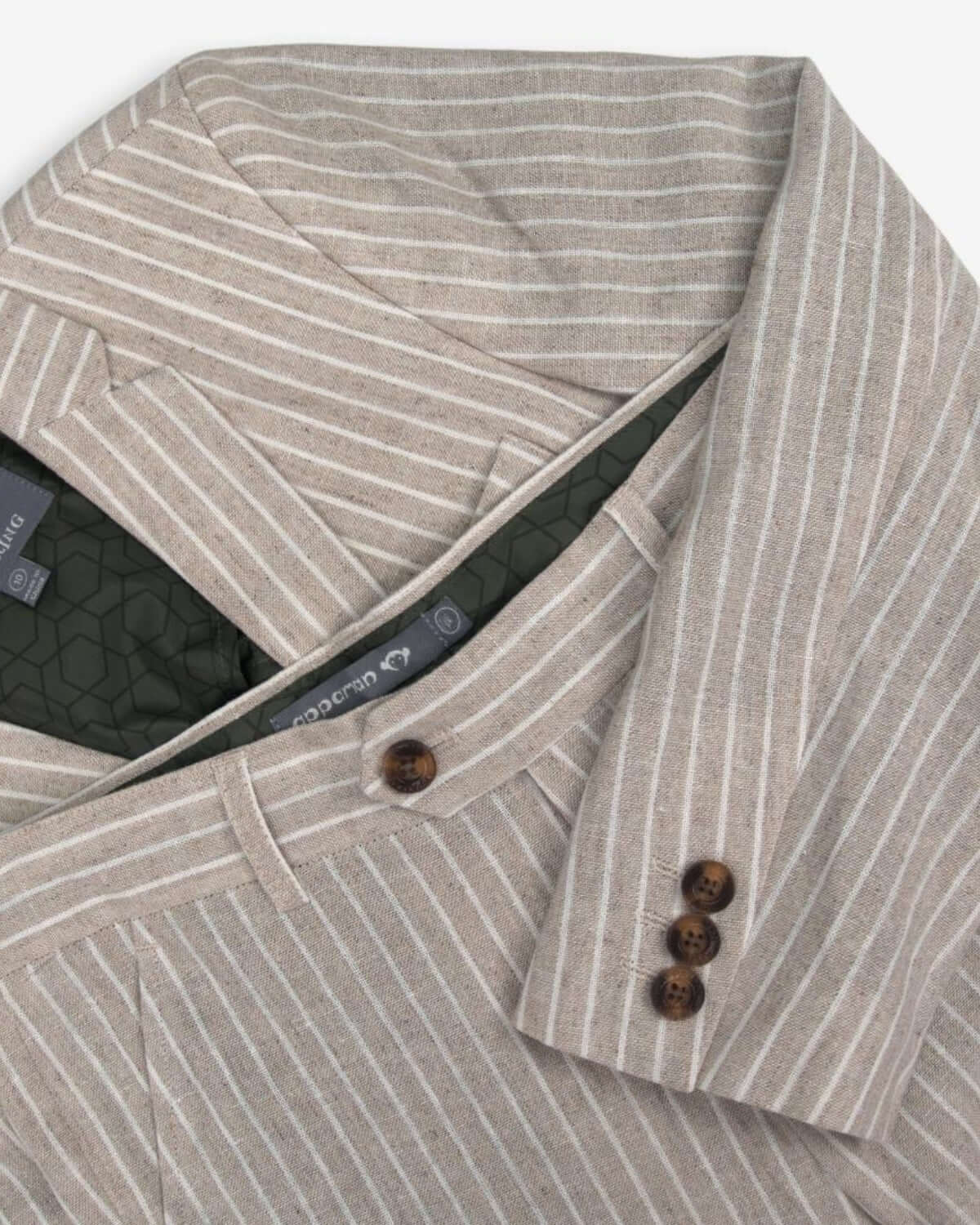 Cute sand stripe linen trouser shorts for kids, stylish and comfy addition to any summer outfit!