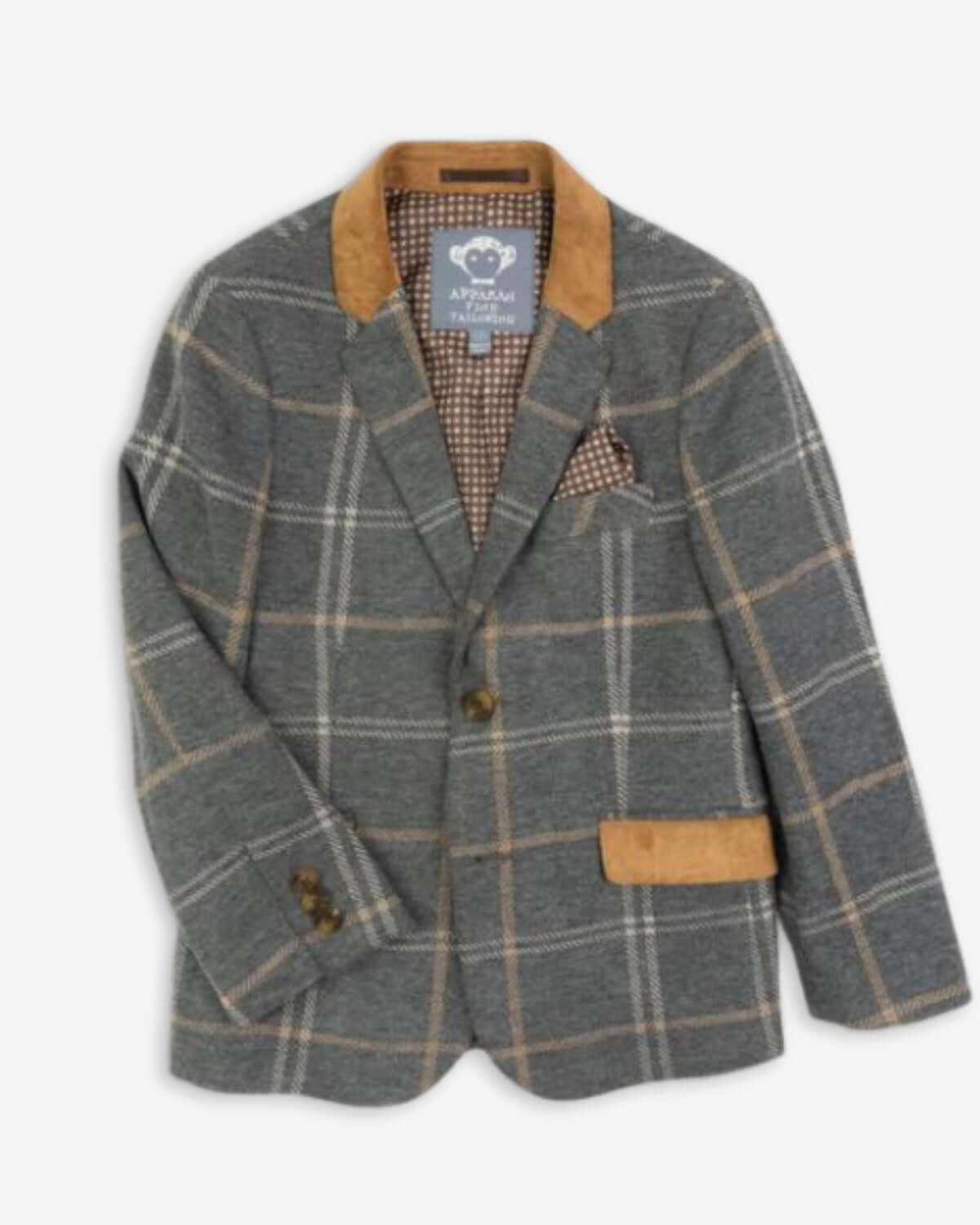 Stylish Smoky Windowpane Club Jacket for kids—timeless sophistication meets cozy warmth in high-quality boys clothes.