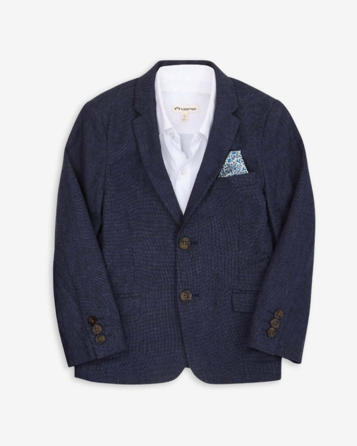 Stylish Blue Nights Linen Sports Jacket for kids—durable, high-quality boys and girls clothes, perfect for back to school fun!