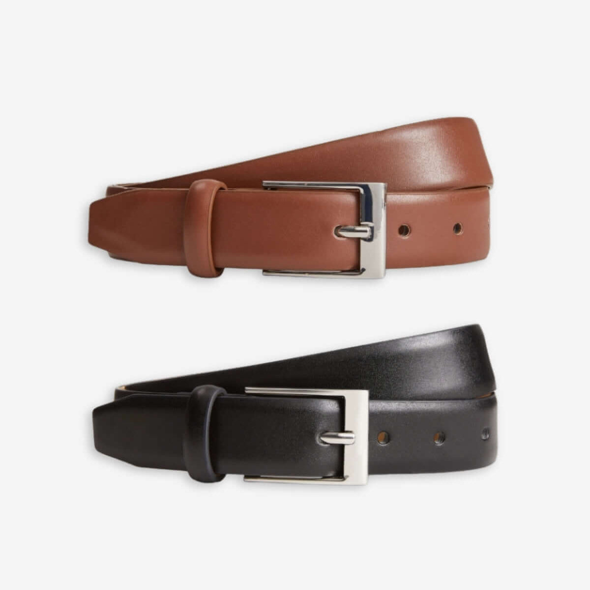 Bundle of 2 belts Two Row Stitch Reinforced Leather Belt / Rustic Double Prong  main image 4