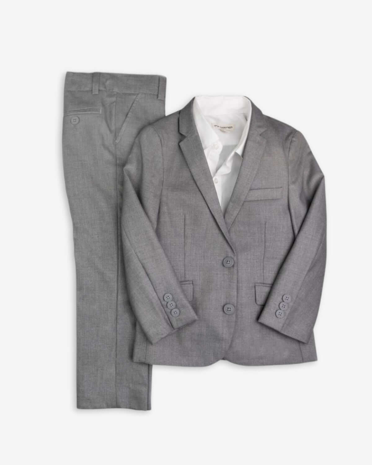 Mist Mod Suit for kids featuring sleek modern tailoring and a slim European cut.