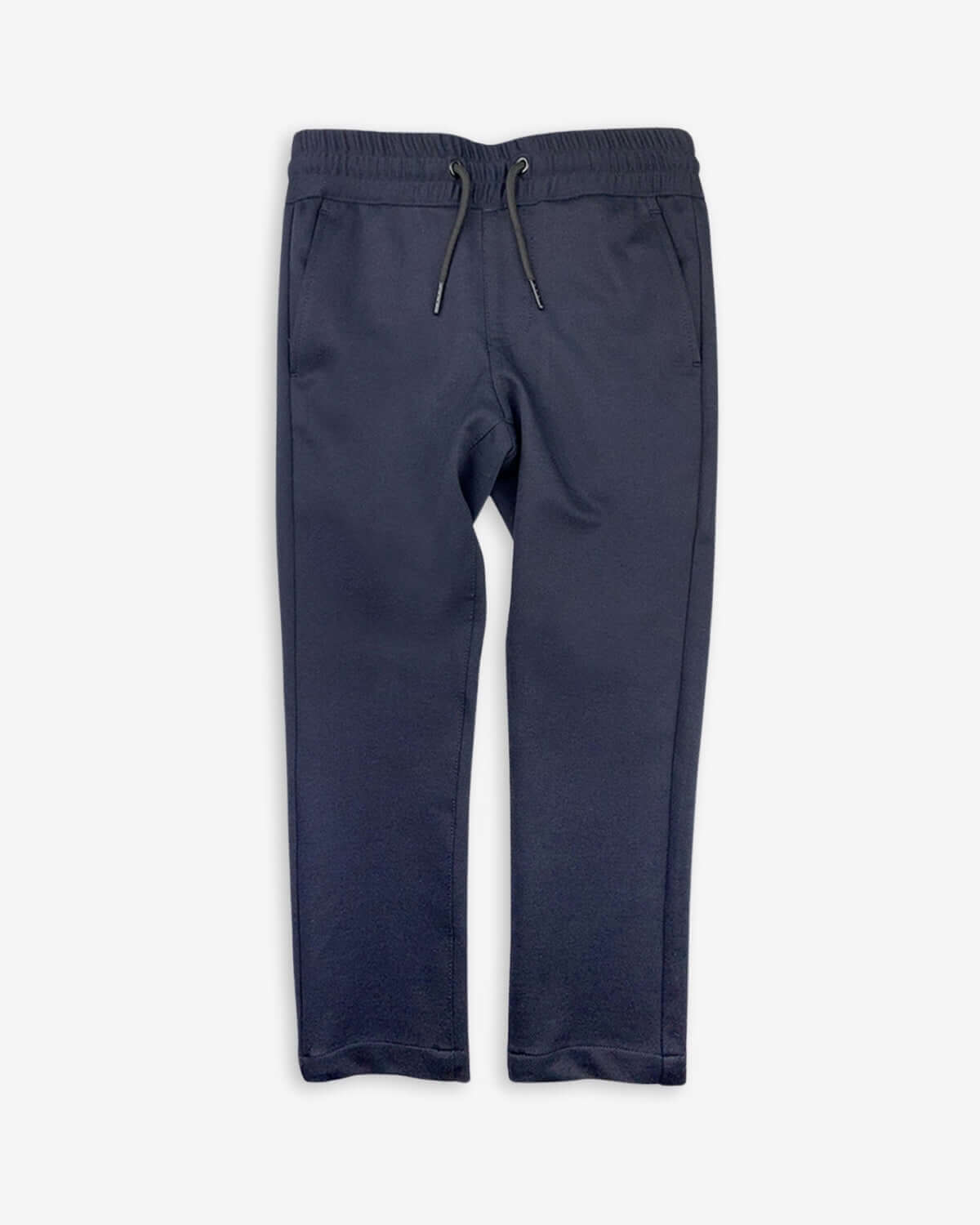 Navy blue everyday stretch pants for kids—stylish, comfy joggers with pockets and drawstring, perfect for back to school!