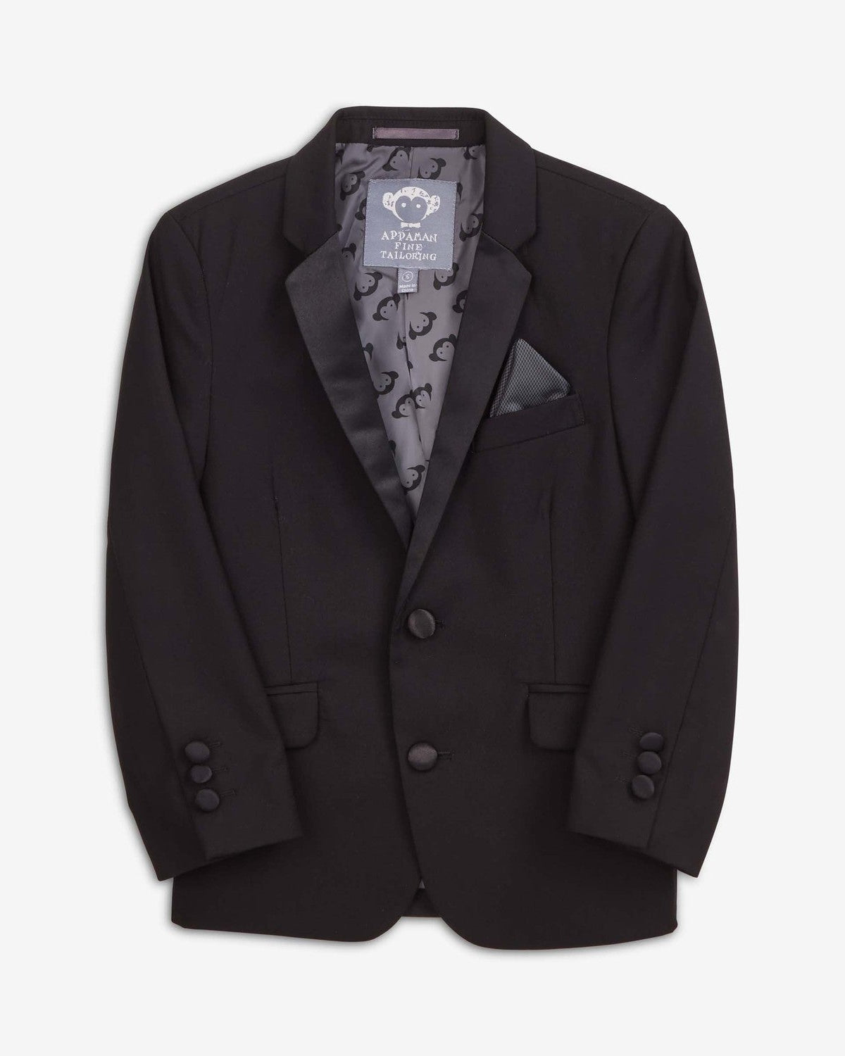 Appaman Best Quality Kids Clothing Fine Tailoring Permanent Tuxedo Suit Jacket | Black