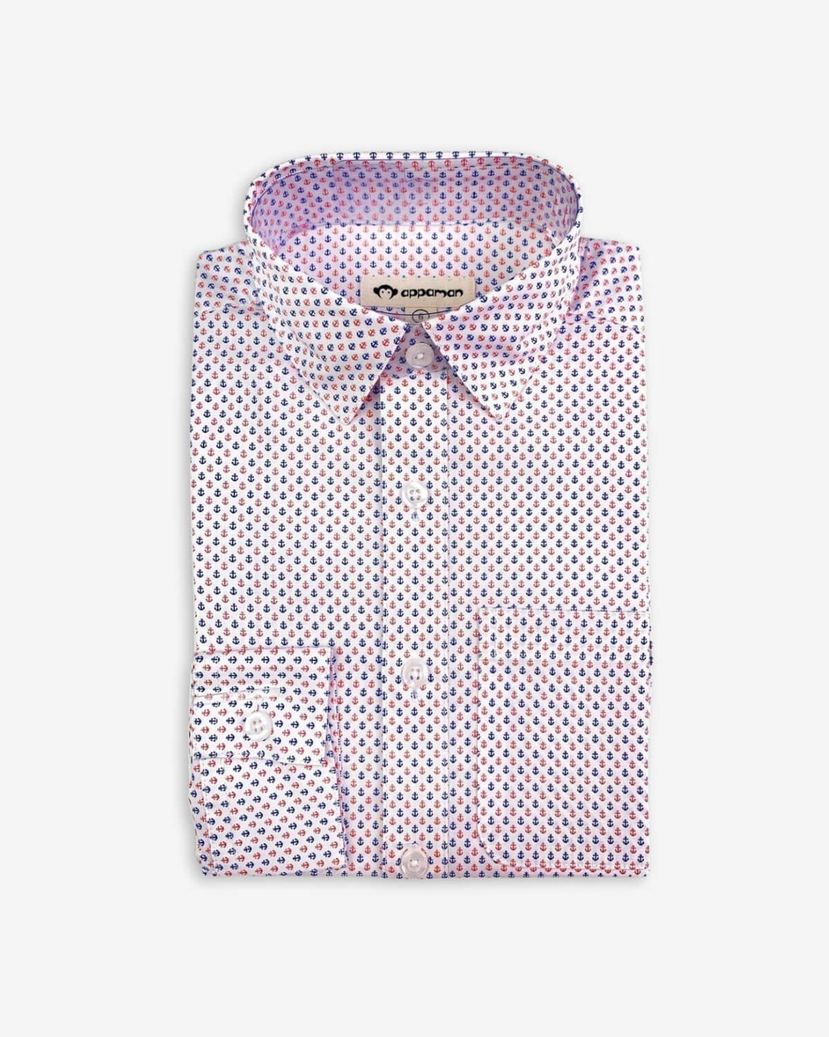 Anchors Standard Shirt: A stylish 100% cotton dress shirt with playful anchor print, ideal for boys and girls back to school.