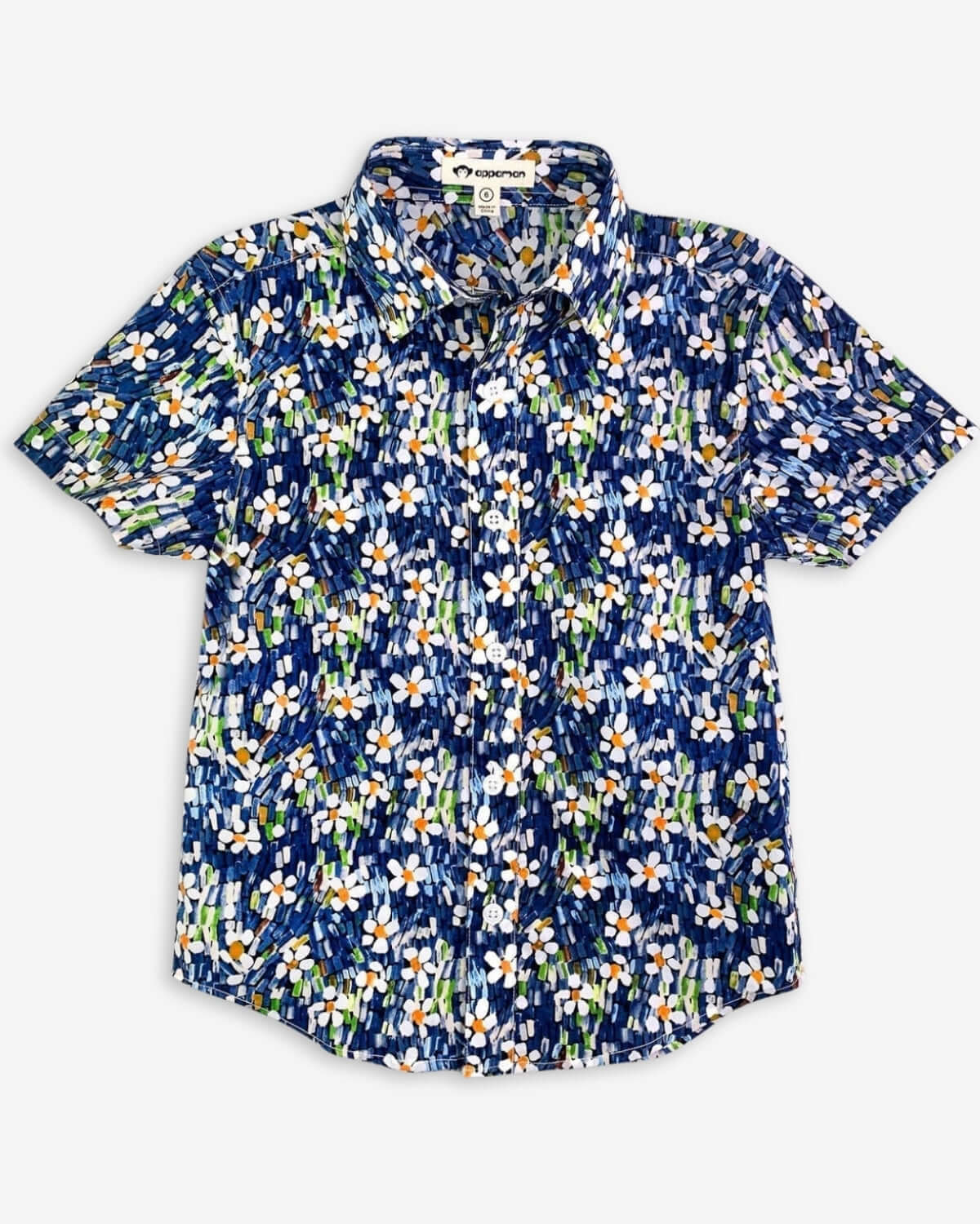 Navy Daisy Day Party Shirt, stylish kids clothes bursting with fun blooms for boys and girls. A must-have for back to school adventures!
