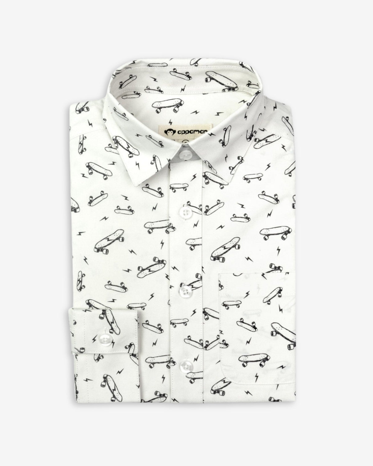 Skater Vibes Standard Shirt for kids, featuring playful skateboard print; a stylish choice for back to school in high-quality fabric.