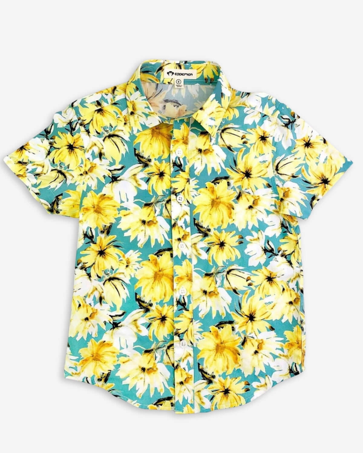 Bright floral Day Party shirt for kids, blending style and comfort—perfect for school or summer fun in high-quality fabric.
