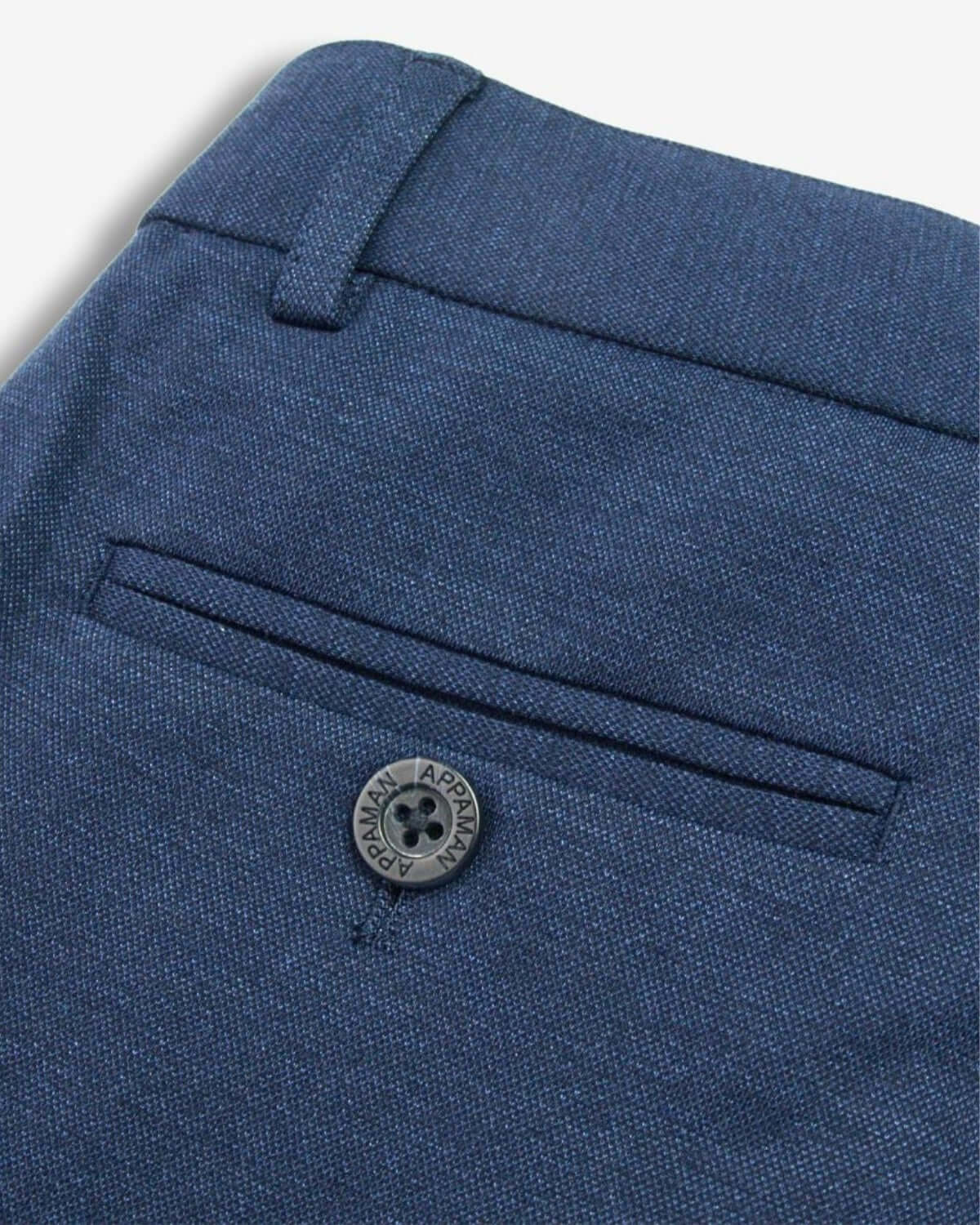 Sleek back pocket of the Appaman Stretchy Mod Suit, featuring a stylish button for a modern touch—perfect for kids' fashion!