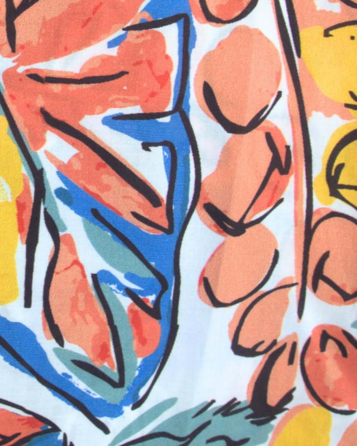 Vibrant floral fabric detail on Appaman's Artist Flora Day Party Shirt for stylish kids' clothes.