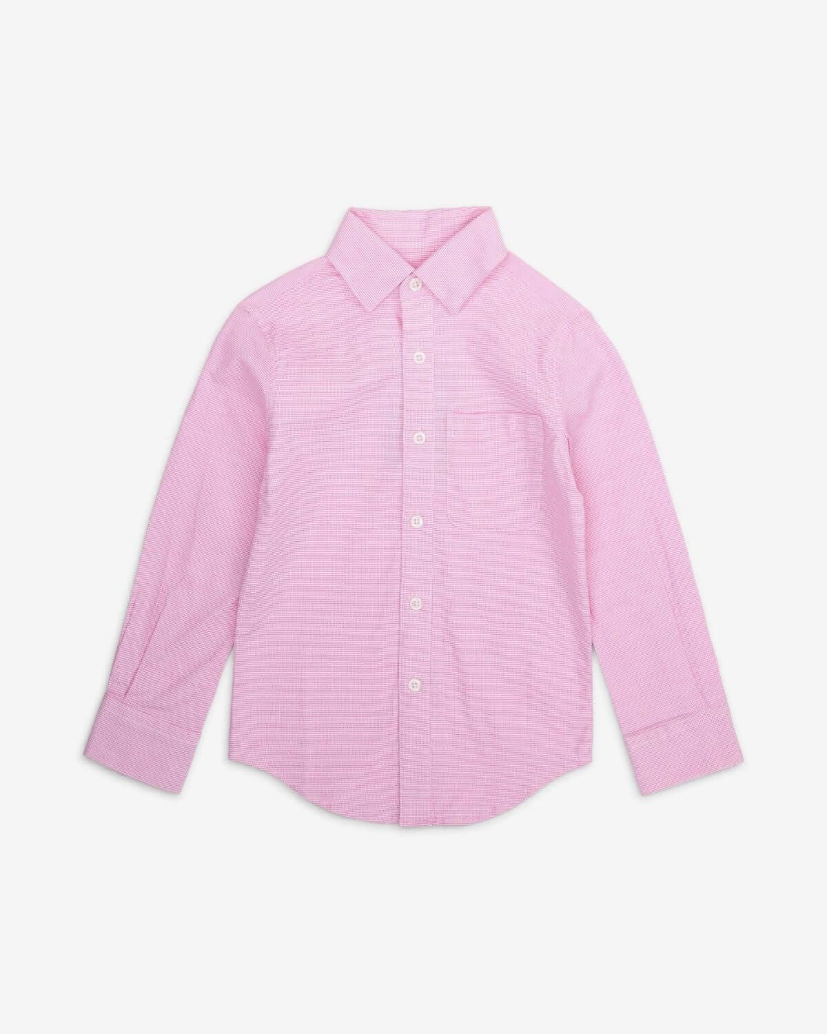 Laveno Pink Standard Shirt for kids, made with soft fabric—stylish and comfy for school days and fun family outings!