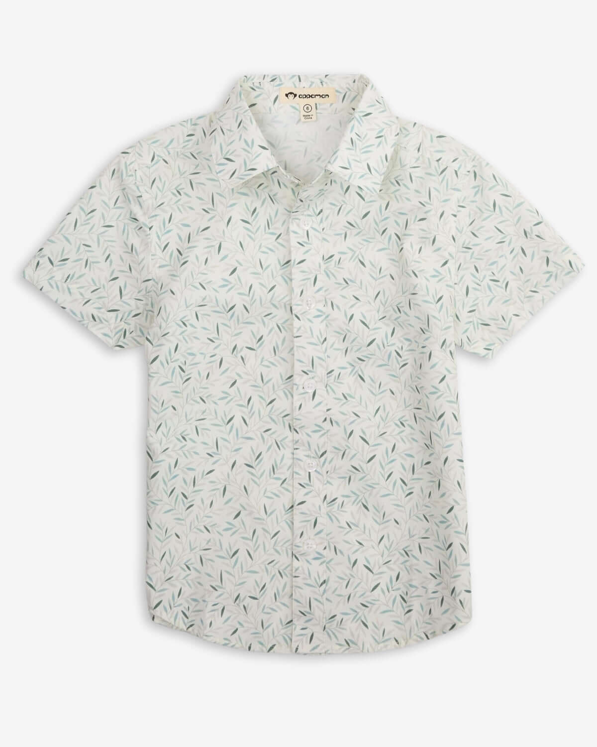 Stylish Micro Greens short sleeve dress shirt for boys, perfect for family outings and back-to-school adventures.
