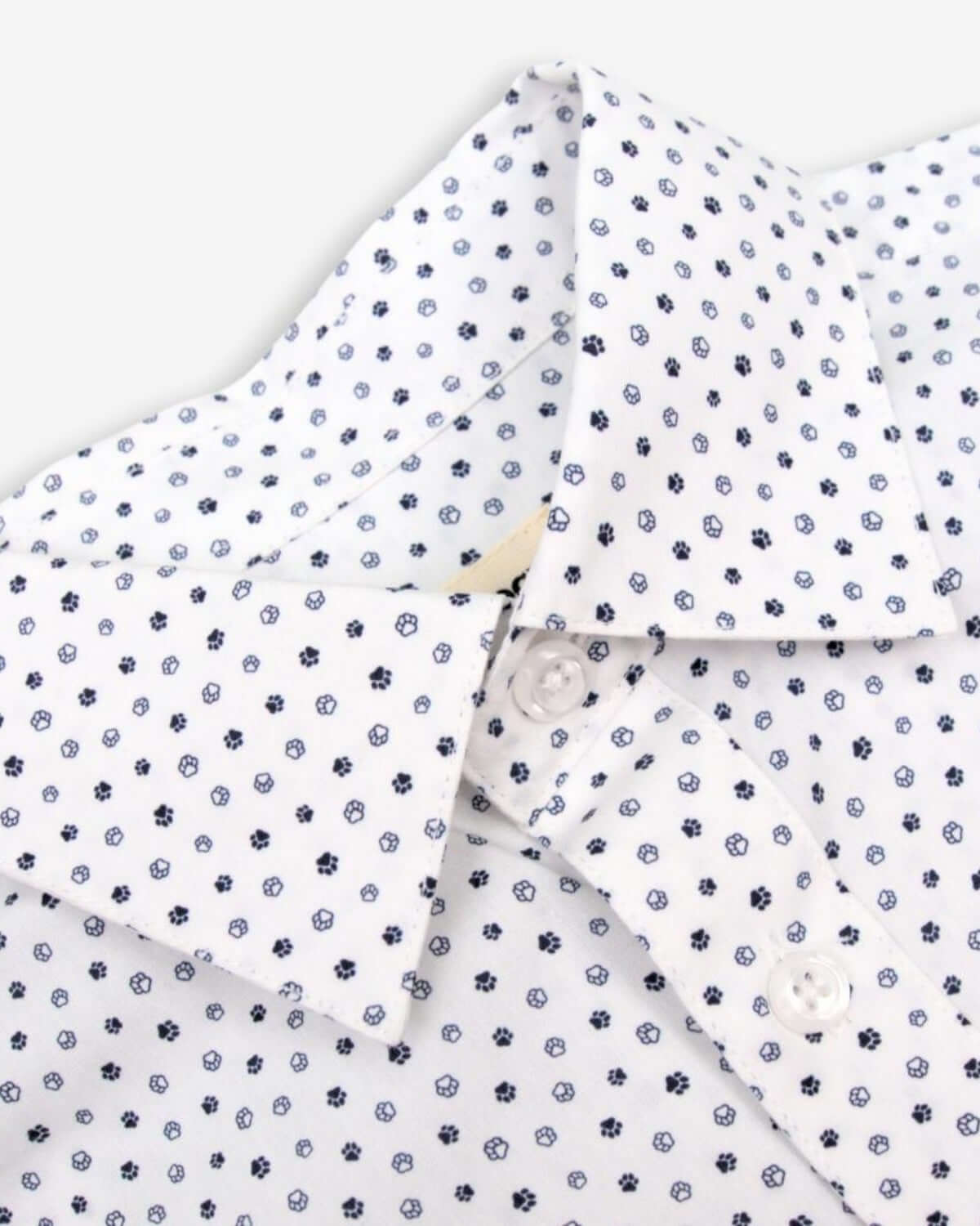 Paw Prints Standard Shirt's playful collar detail, perfect kids clothes for stylish school days and family fun.