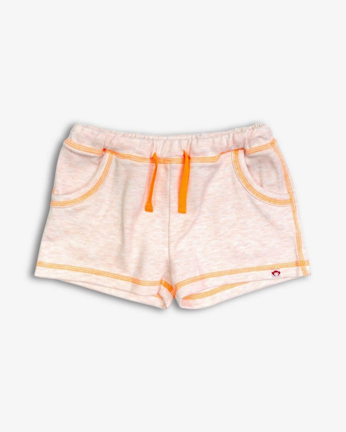 Just Peachy! Girls' shorts with fun pockets and bright drawstring, perfect for summer adventures in style.