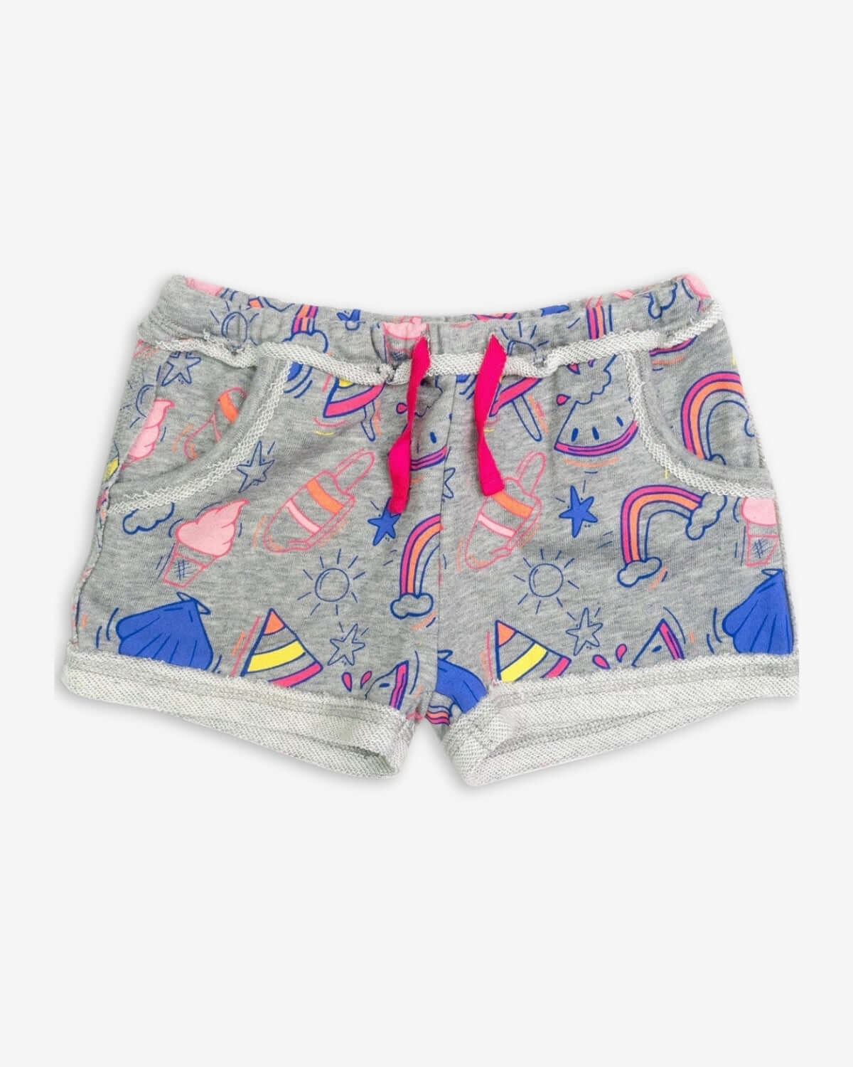 Summer Doodle Majorca Shorts: Playful knit shorts with fun patterns, perfect for carefree summer adventures in high-quality kids clothes.