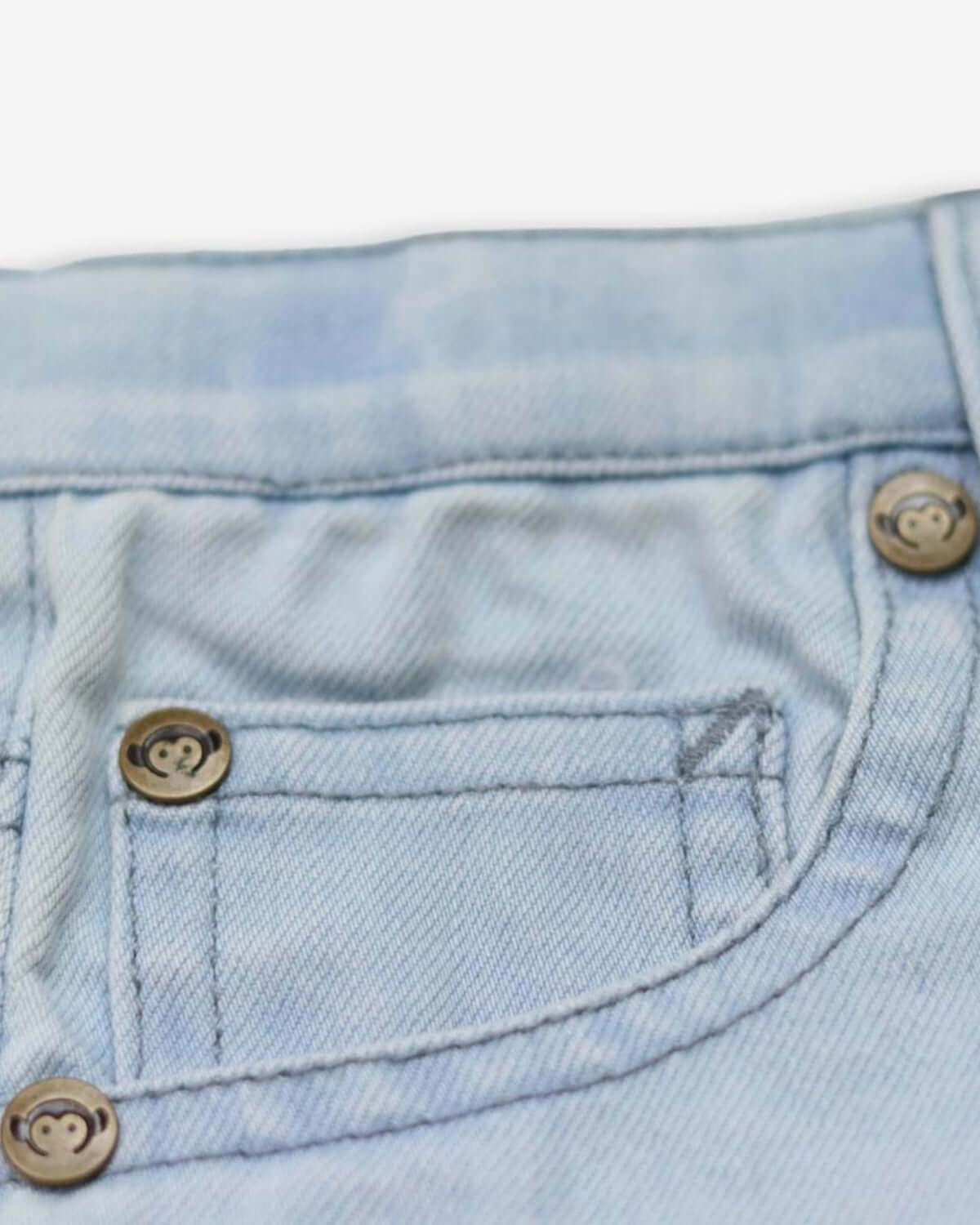 Close-up of Sun Wash Rhodes Shorts' playful buttons and pocket, showcasing the quality craftsmanship for summer adventures!