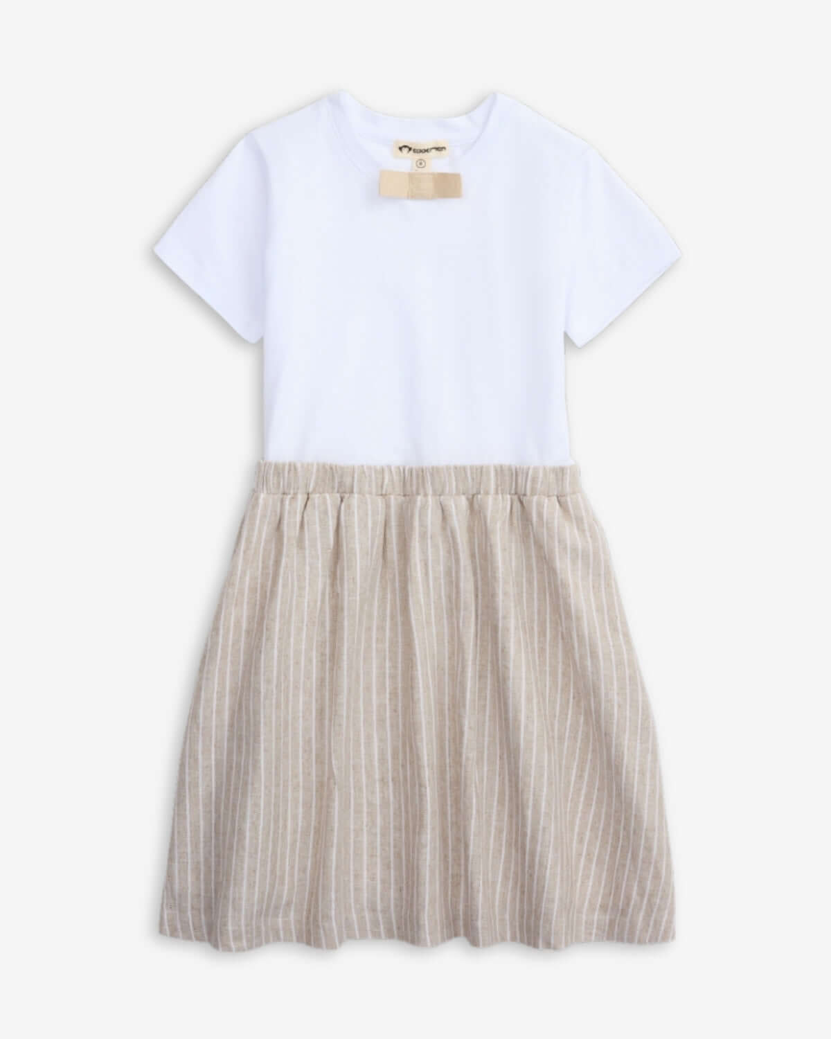 Sand Stripe Savanna T-Shirt Dress: A blend of comfort & style for your little trendsetter's adventures!