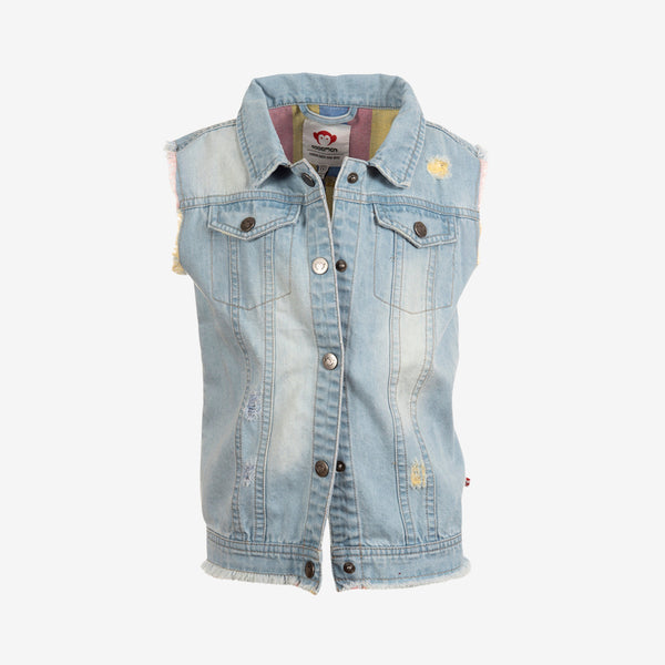Appaman Best Quality Kids Clothing Girls Outerwear Denim Vest | Light Blue Denim