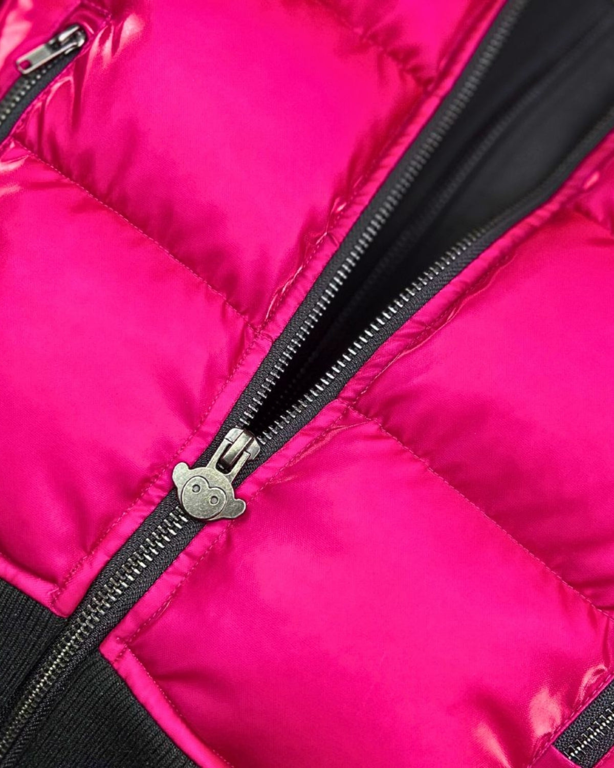 Fuchsia Flurry Coat zipper detail showcasing modern design and warmth for trendy kids' back to school fashion.