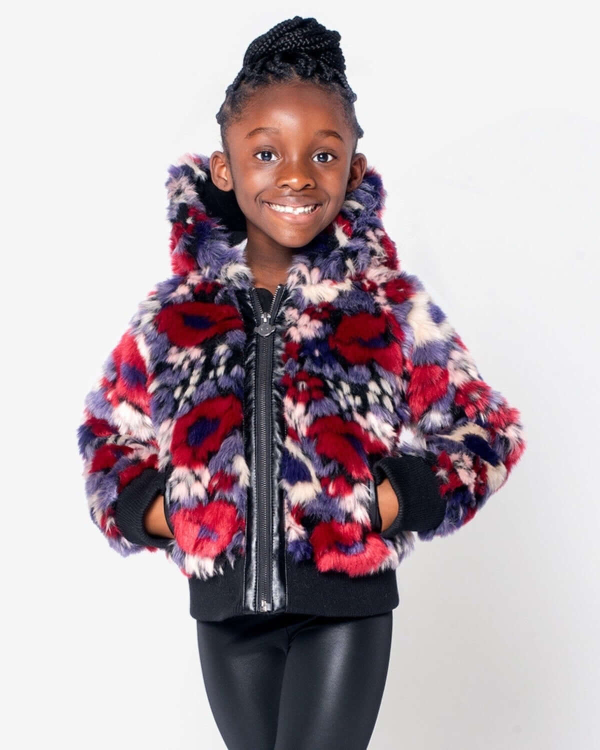 Bright and cozy Appaman girls Luna Hoodie Jacket in vibrant floral pattern, perfect for stylish back to school outfits!