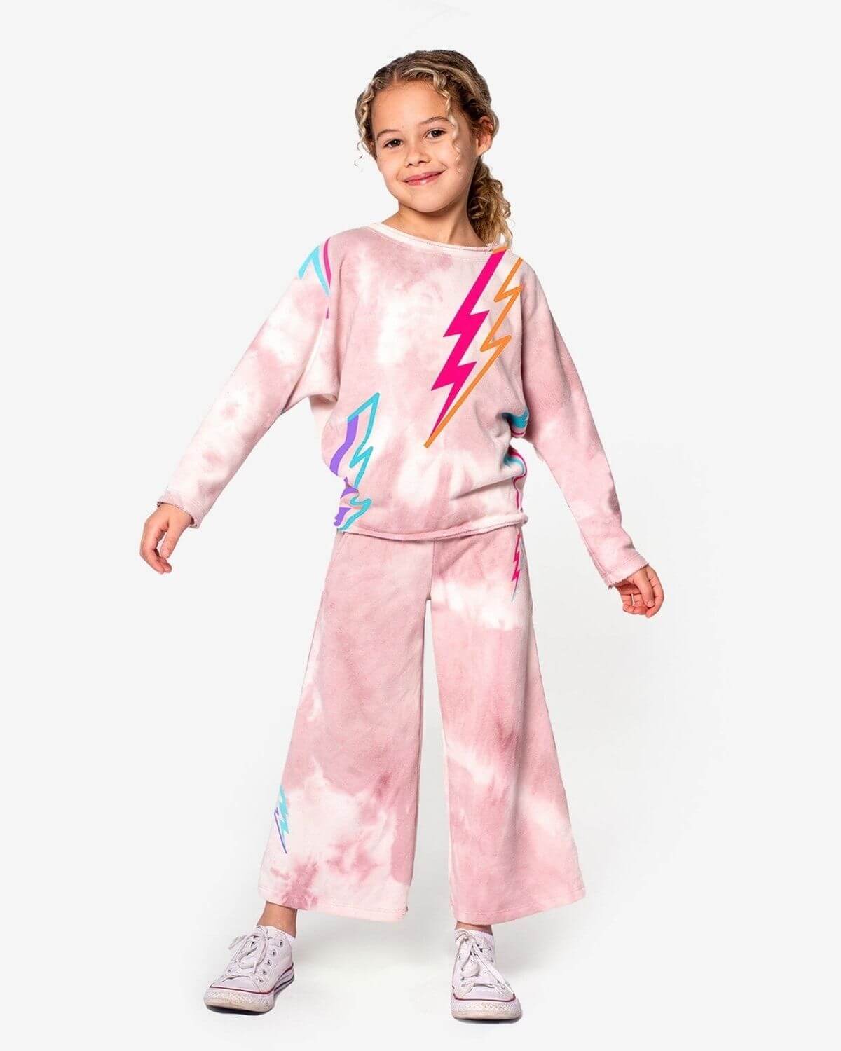 Brighten up any day with this playful Lightning Bolt Slouchy Sweatshirt, perfect for stylish kids ready for back to school!