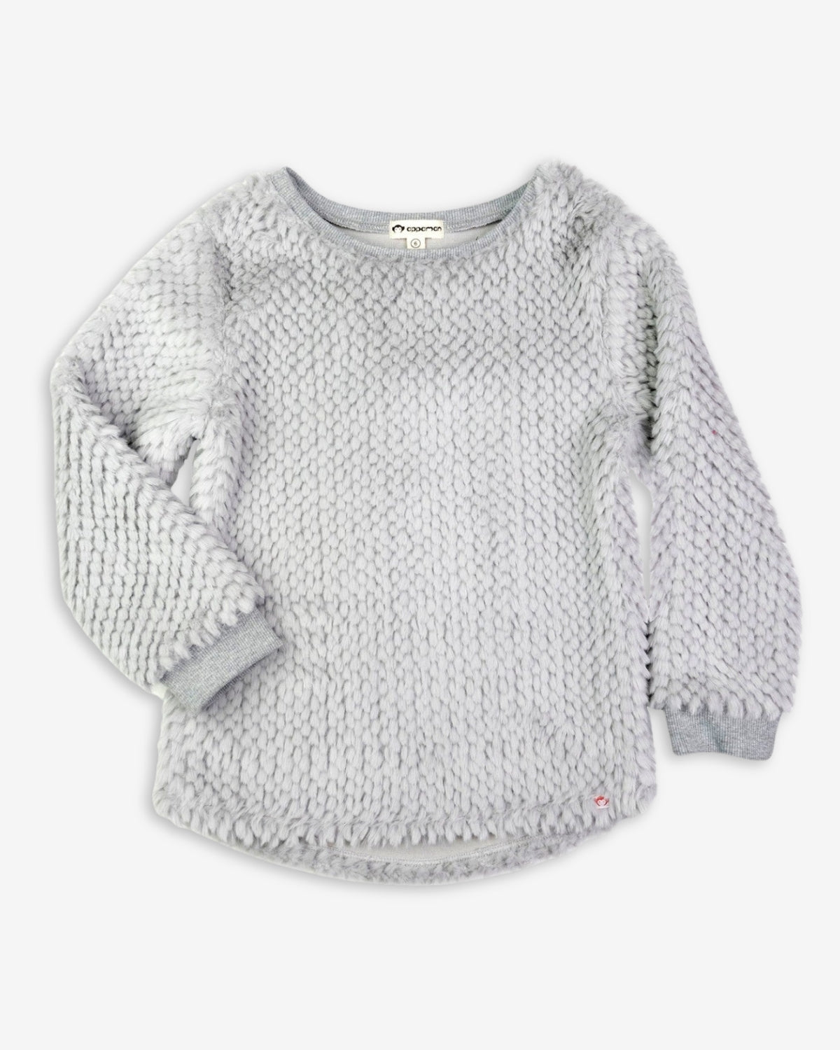 Snuggle up in style with our warm, textured Grey Novelty Laurel Top—perfect back to school cozy vibes for trendy kids!