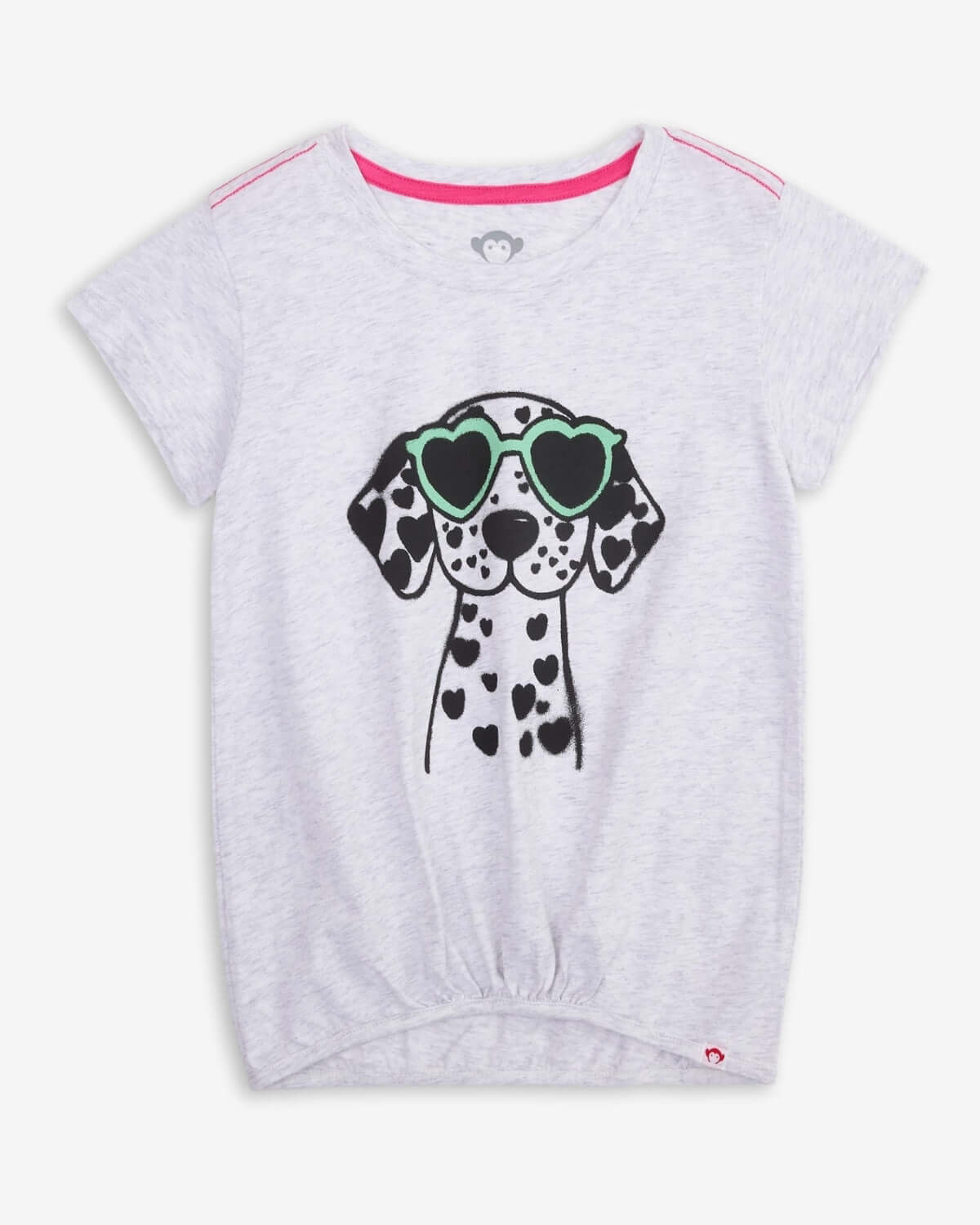 Stylish girls Callaway tee featuring a chic Dalmatian in sunglasses—comfortable kids' clothes for trendy adventures.