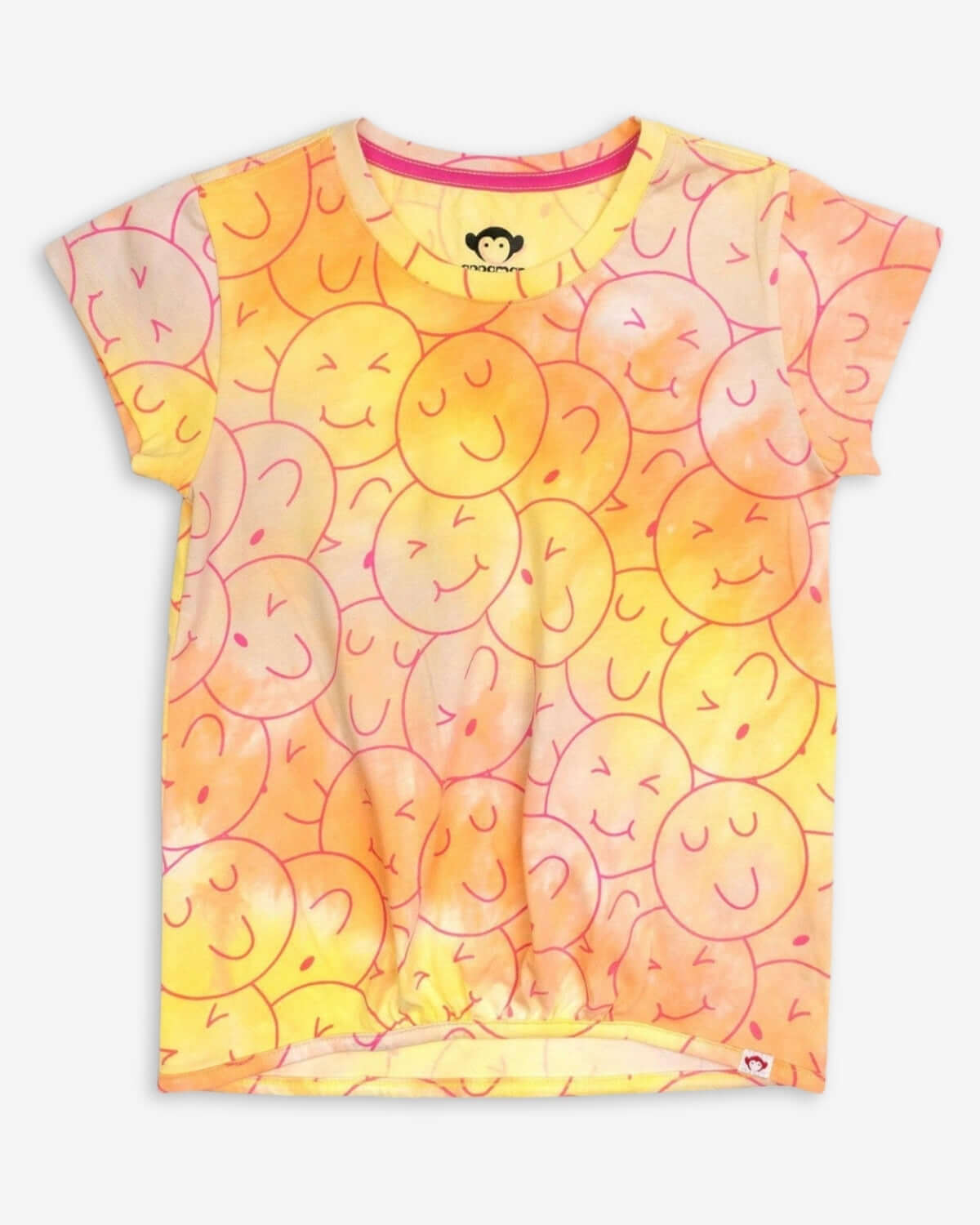 Colorful kids tee with winky and smiley faces, perfect for stylish boys and girls, back to school fun!