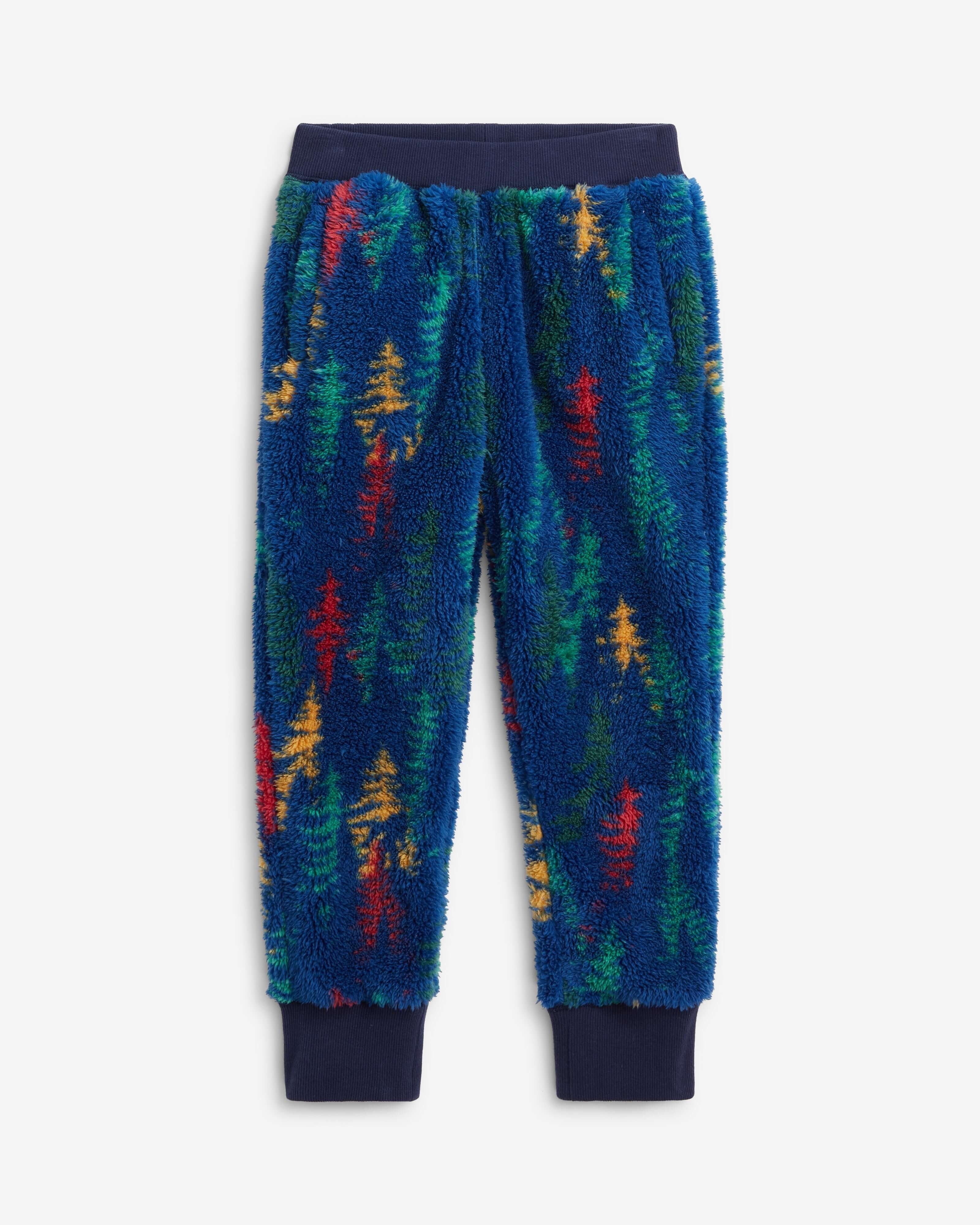 Highland Sweatpants in Wilderness with colorful tree pattern—cozy kids clothes for stylish young adventurers.