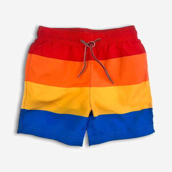 Appaman Best Quality Kids Clothing Mid Length Swim Trunks | Retro Stripes
