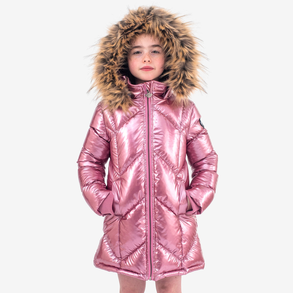 Appaman Best Quality Kids Clothing Nova Long Coat | Metallic Pink