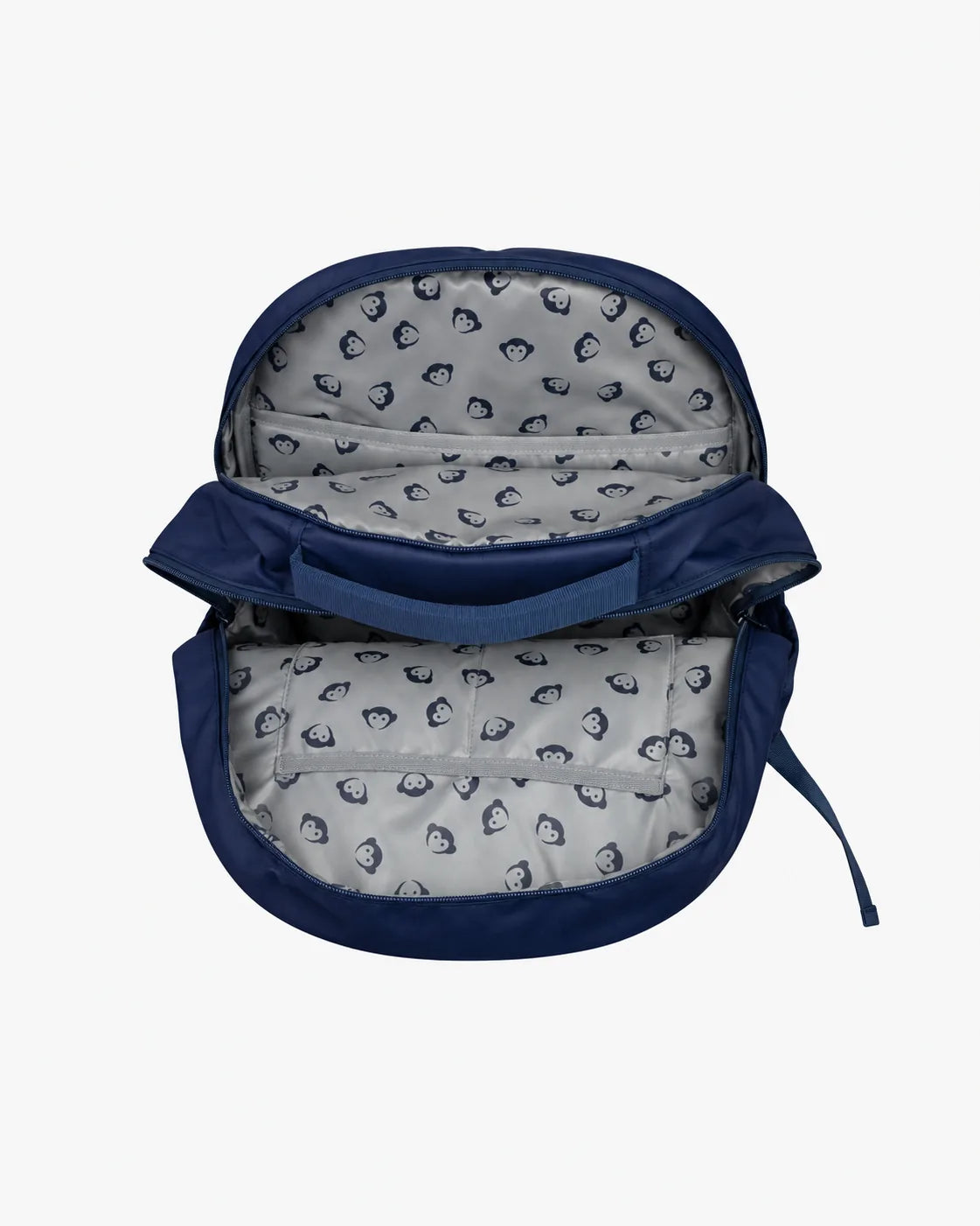 Appaman kids' navy backpack, interior view.