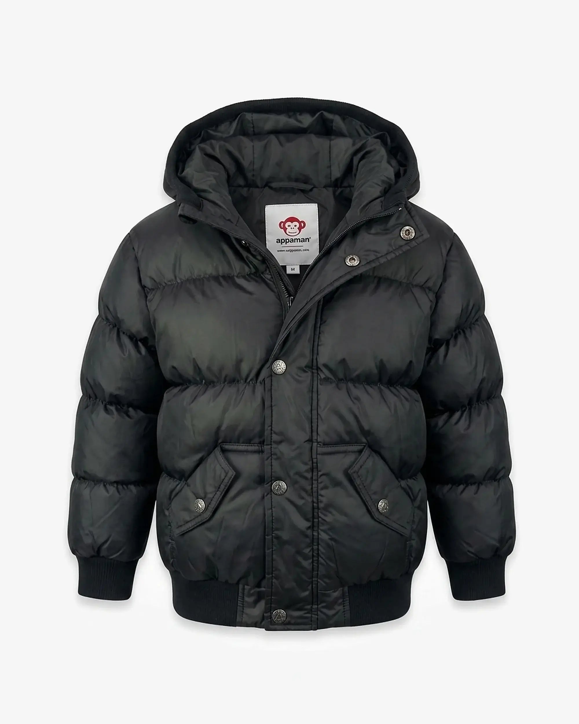 Black Puffy Coat — front