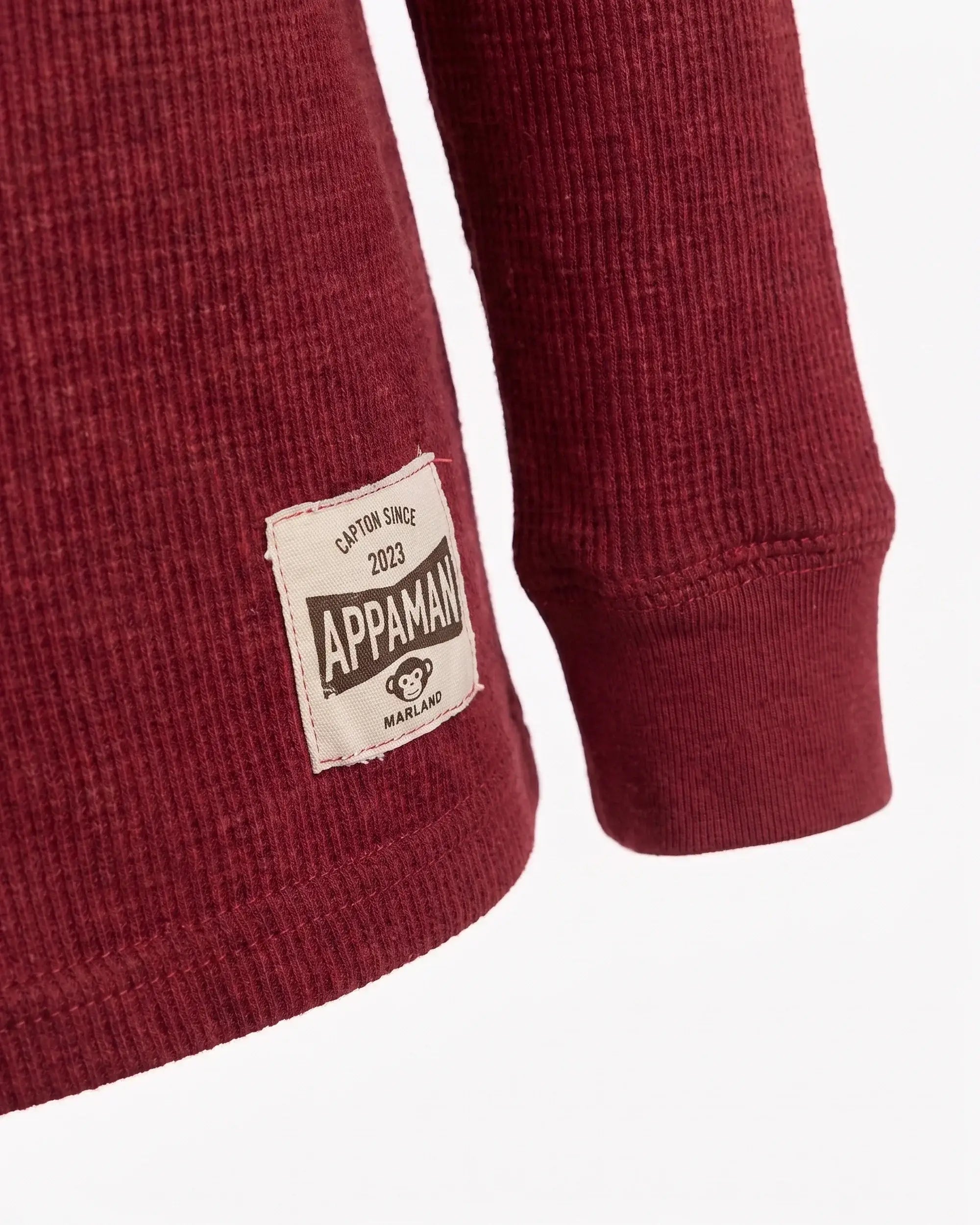 Dark Cherry Craftsman Thermal Henley — detail1