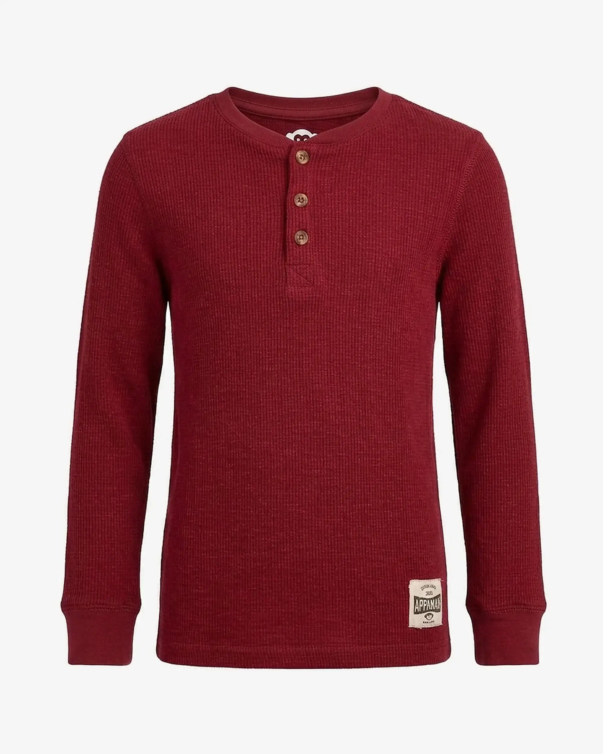 Dark Cherry Craftsman Thermal Henley — front