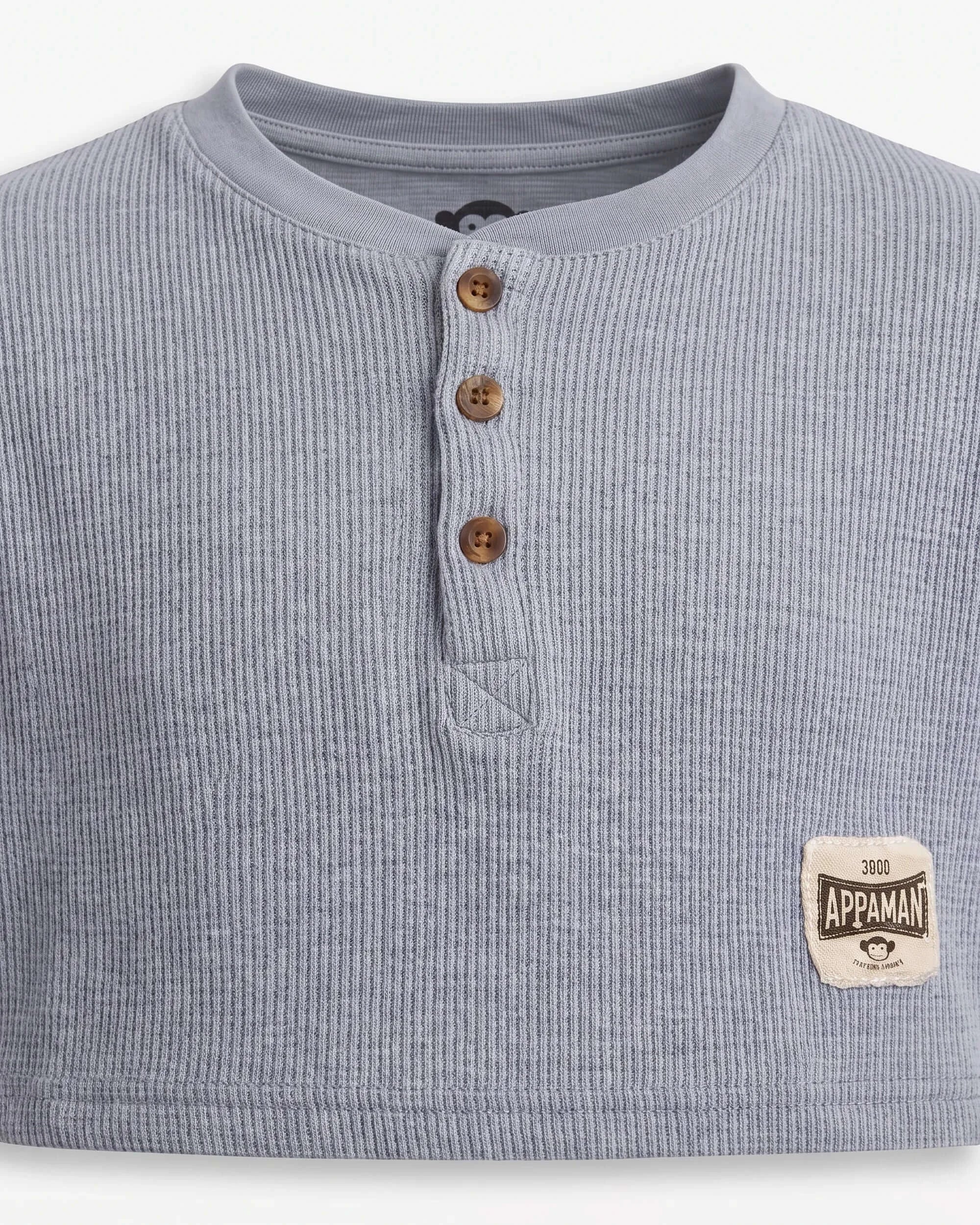 Dusty Blue Craftsman Thermal Henley — detail1