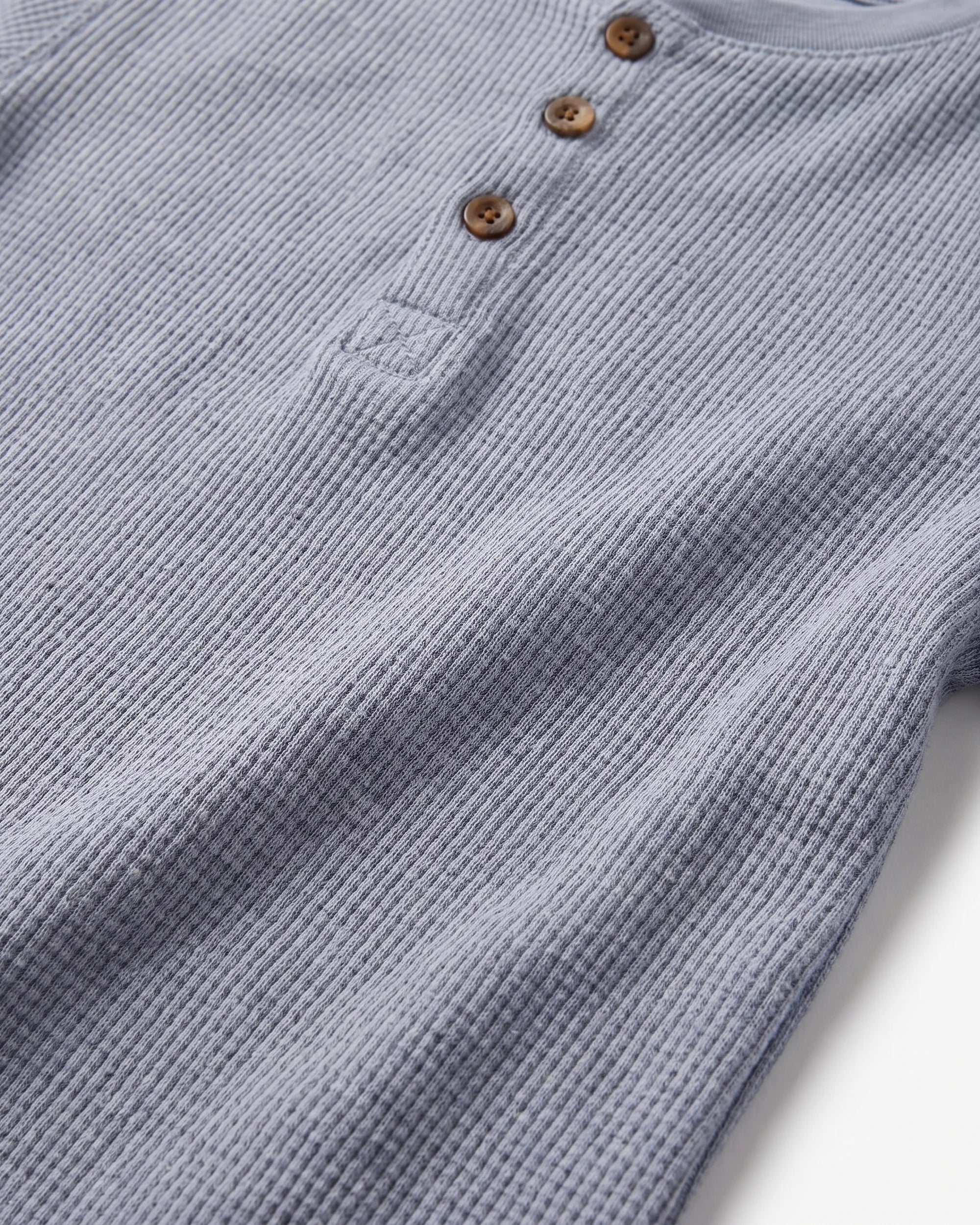 Dusty Blue Craftsman Thermal Henley — detail2