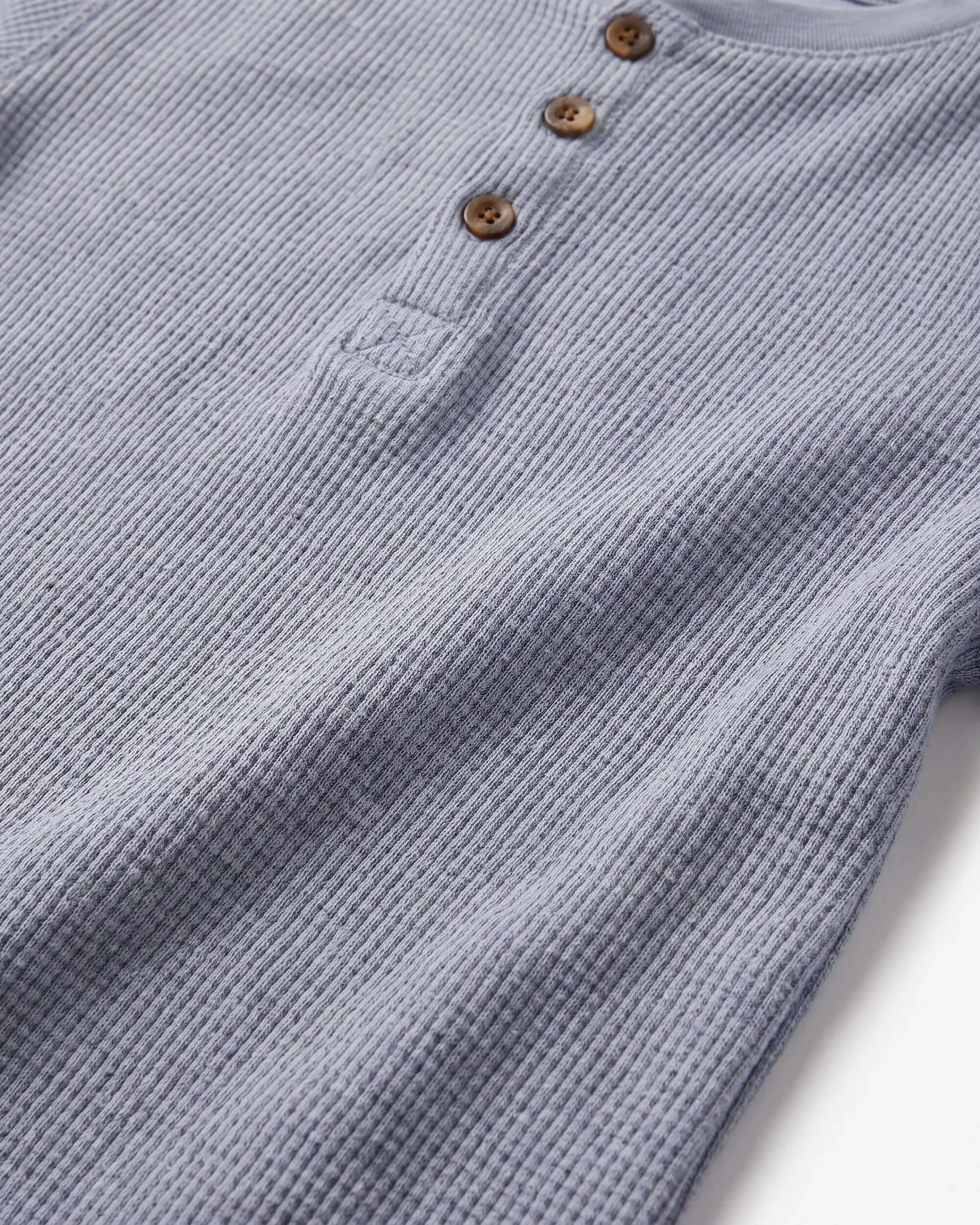Dusty Blue Craftsman Thermal Henley — detail2
