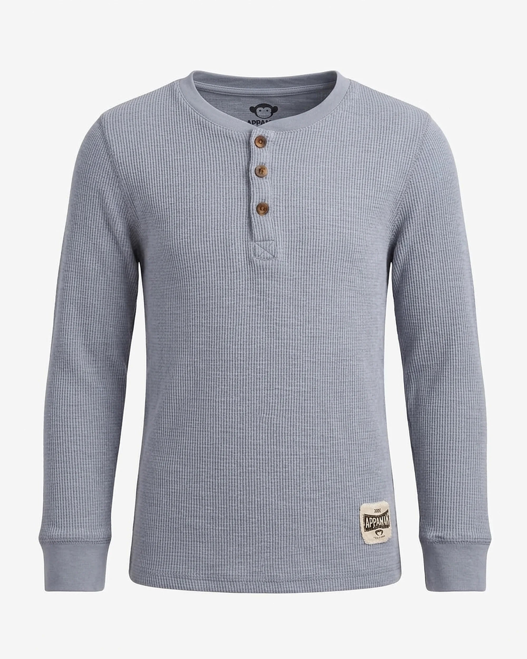 Dusty Blue Craftsman Thermal Henley — front