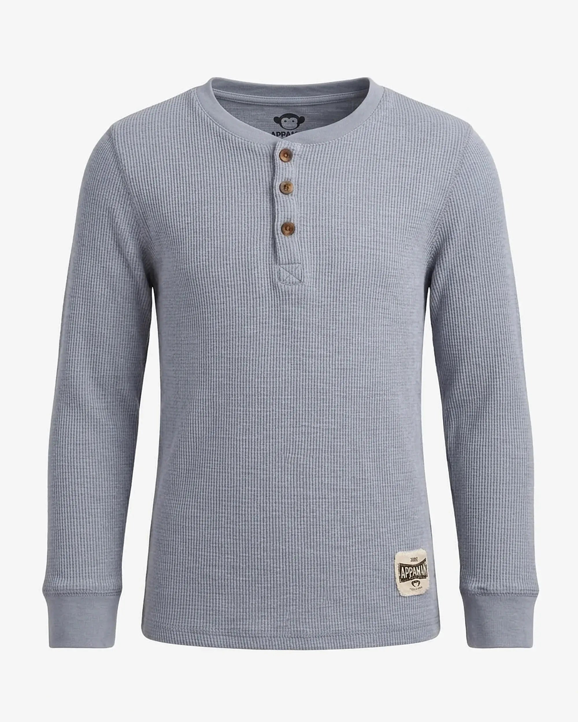 Dusty Blue Craftsman Thermal Henley — front