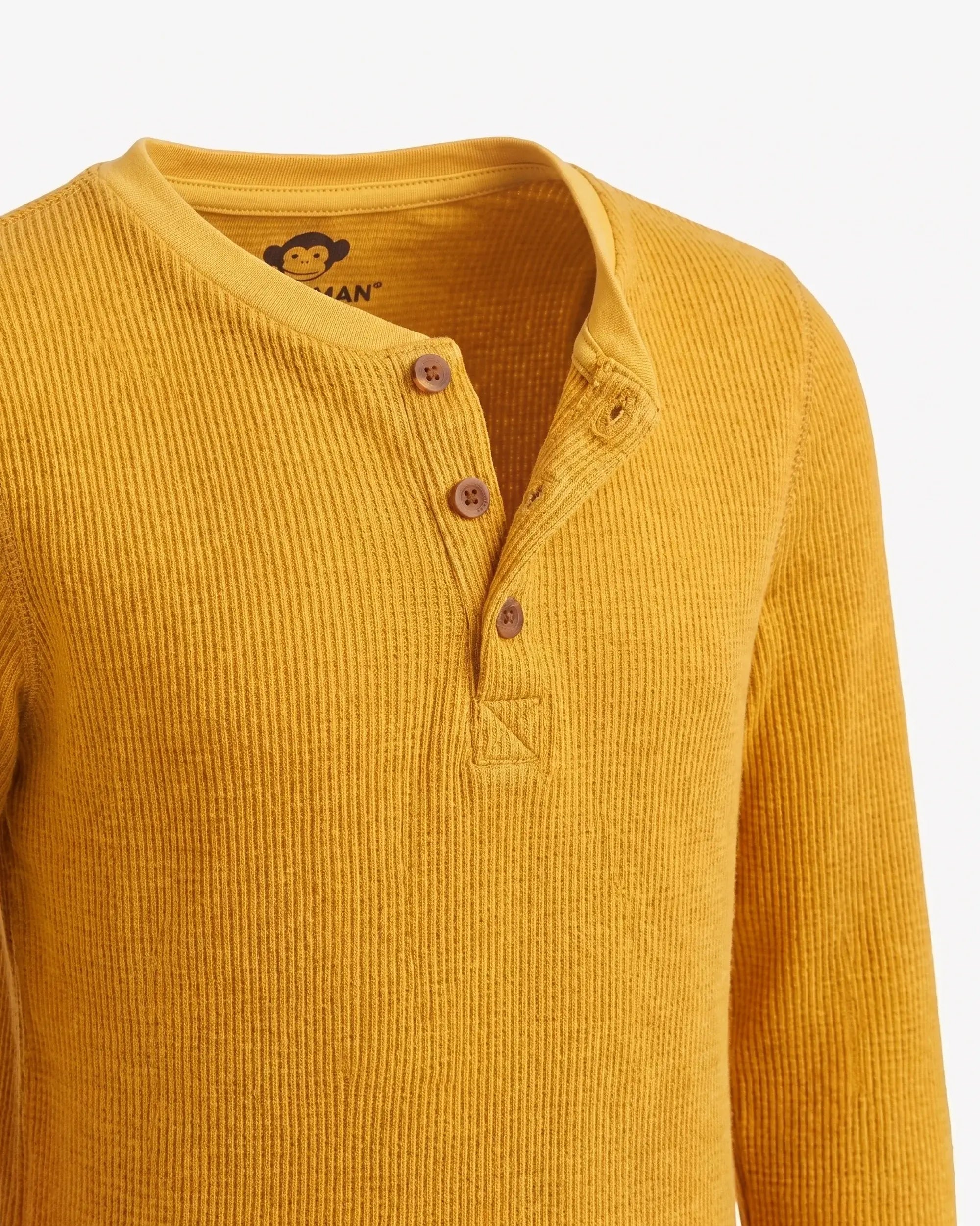 Mustard Craftsman Thermal Henley — detail1